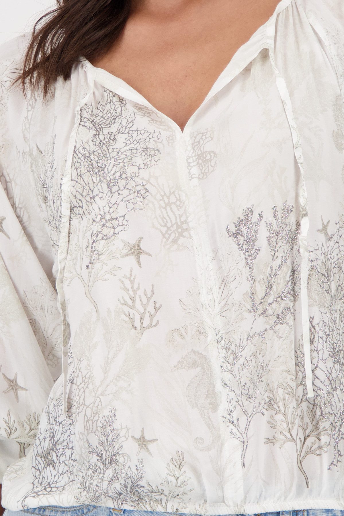 Monari Blouse zonder sluiting met all-over print