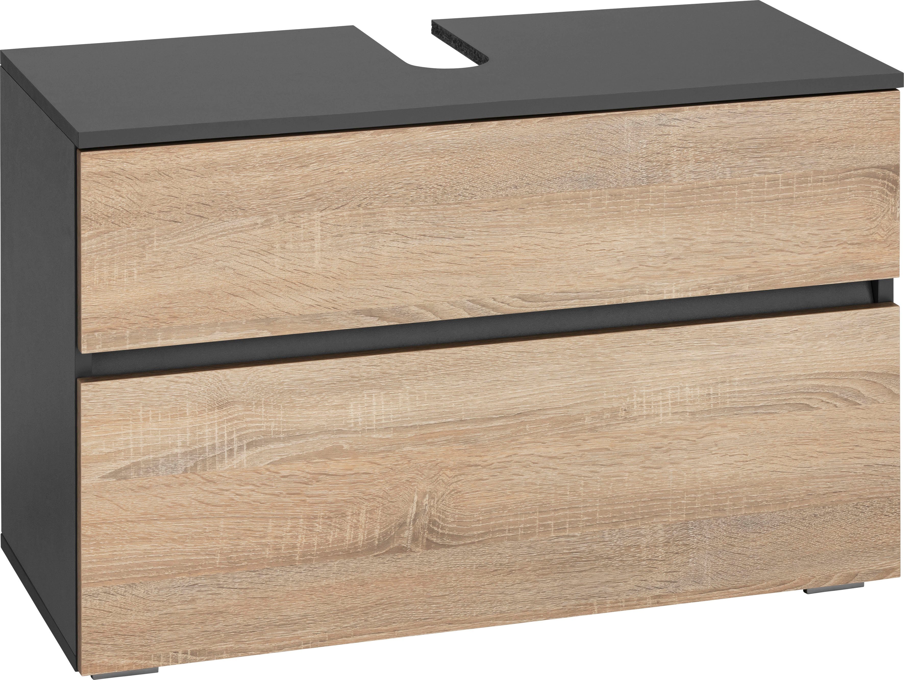 Home affaire Wastafelonderkast Wisla Sifon uitsparing, push-to-open functie, breedte 80 cm, hoogte 55 cm