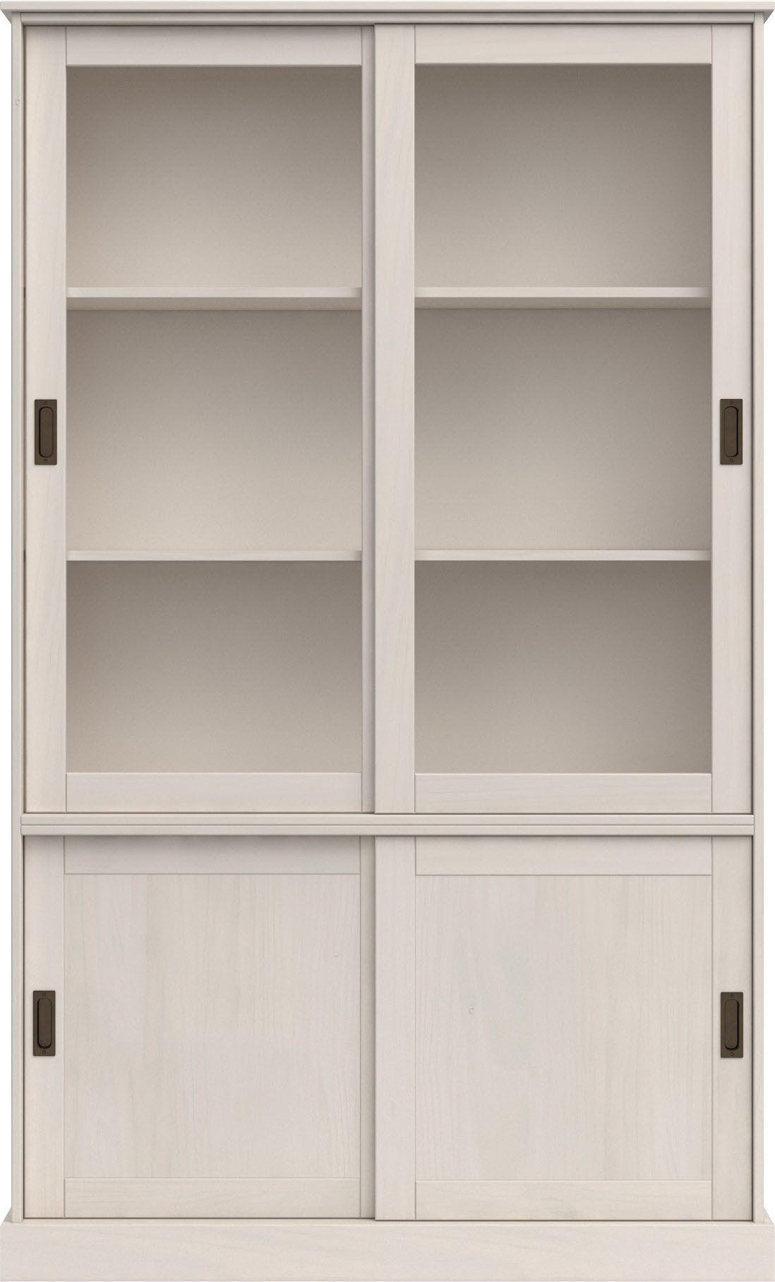 Home affaire Vitrinekast Schröder met 2+2 schuifdeuren, van massief grenenhout, breedte 114 cm