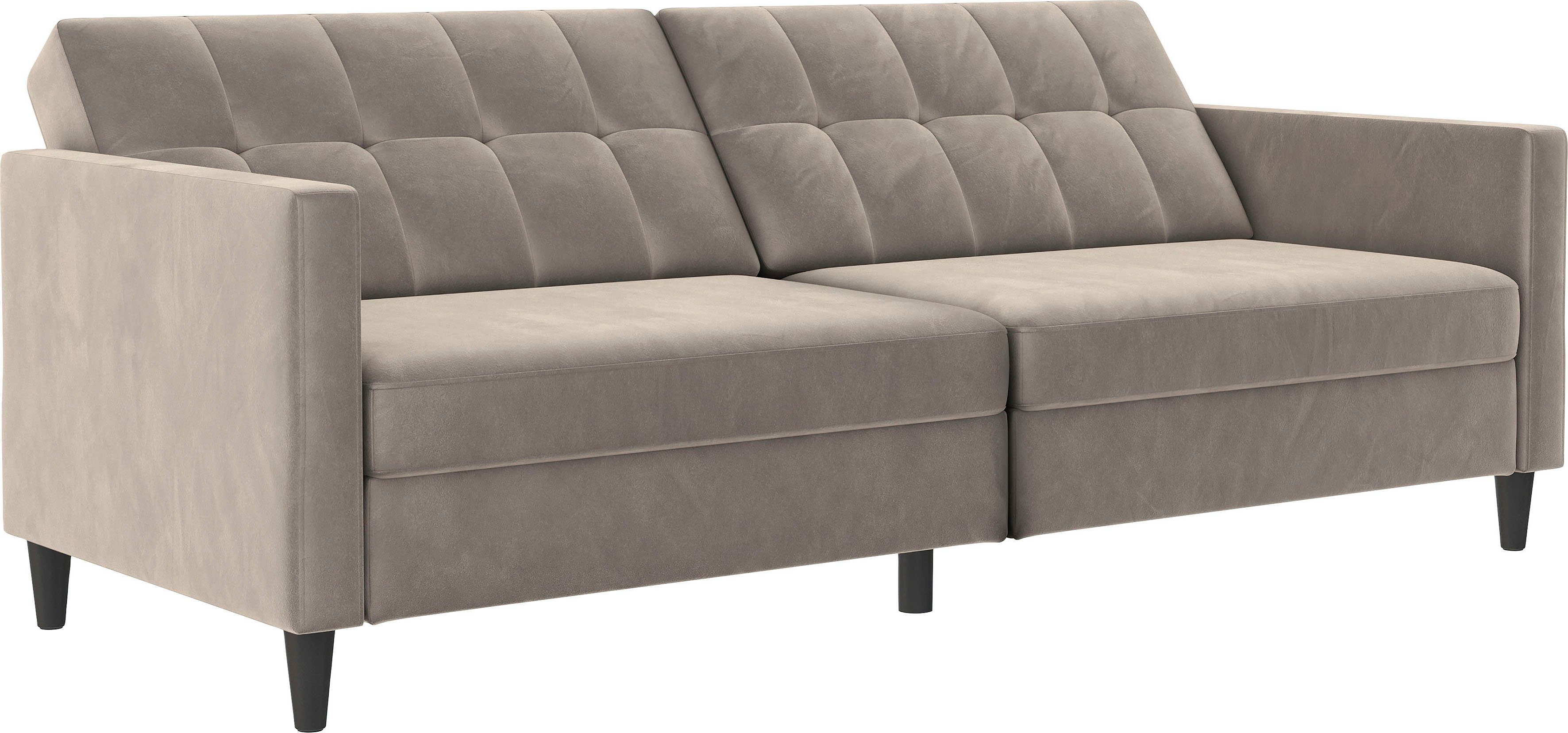 Dorel Home 3-zitsbank Hartford II Slaapfunctie, rugleuning 2-delig, 3-voudig verstelbaar, zithoogte 43 cm