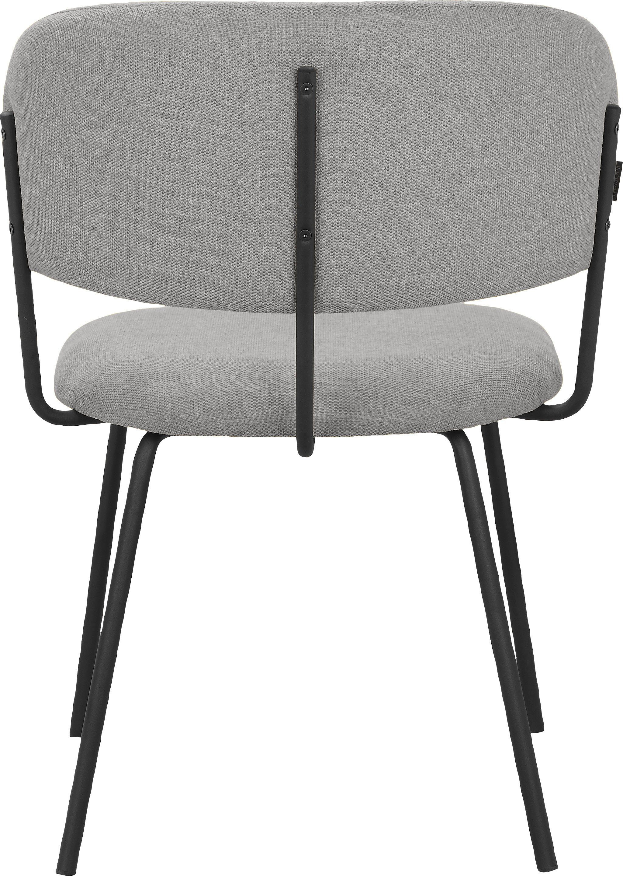 INOSIGN Eetkamerstoel Taous Zitting en rugleuning met bekleding, met onderstel van metaal, zithoogte 48 cm (2 stuks)
