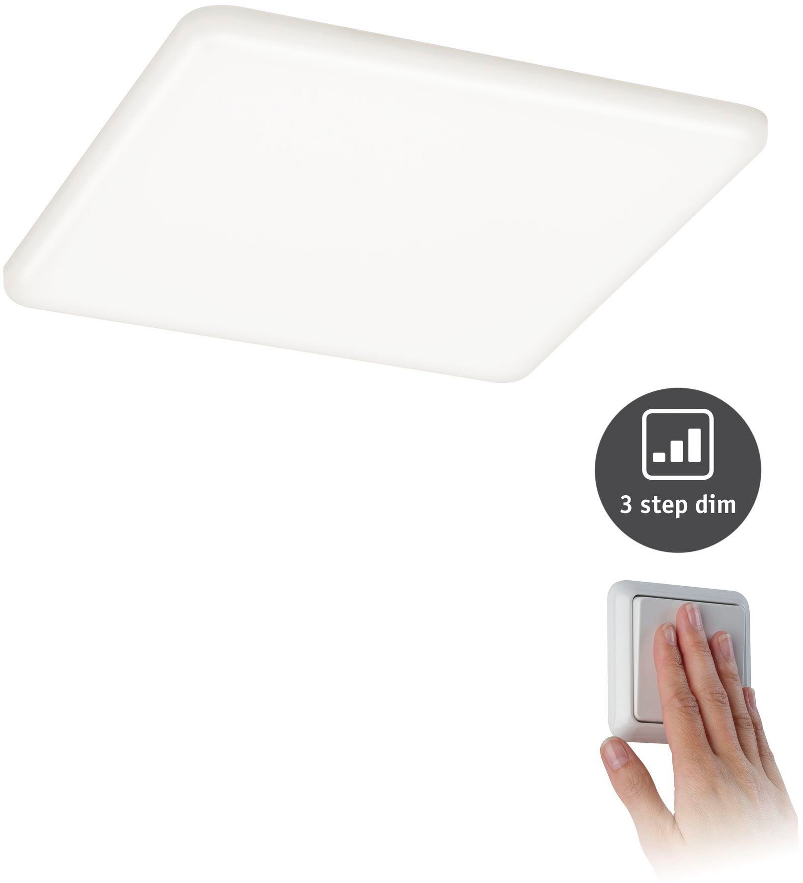 Paulmann Ledinbouwlamp Veluna VariFit IP44 vierkant 185x185mm 17,5W 4.000K Satin LED inbouwpaneel IP44 3-traps dimbaar 185x185mm 17,5W 4000K satin (1 stuk)