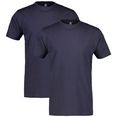lerros t-shirt in klassieke look (voordeelset, set van 2) blauw