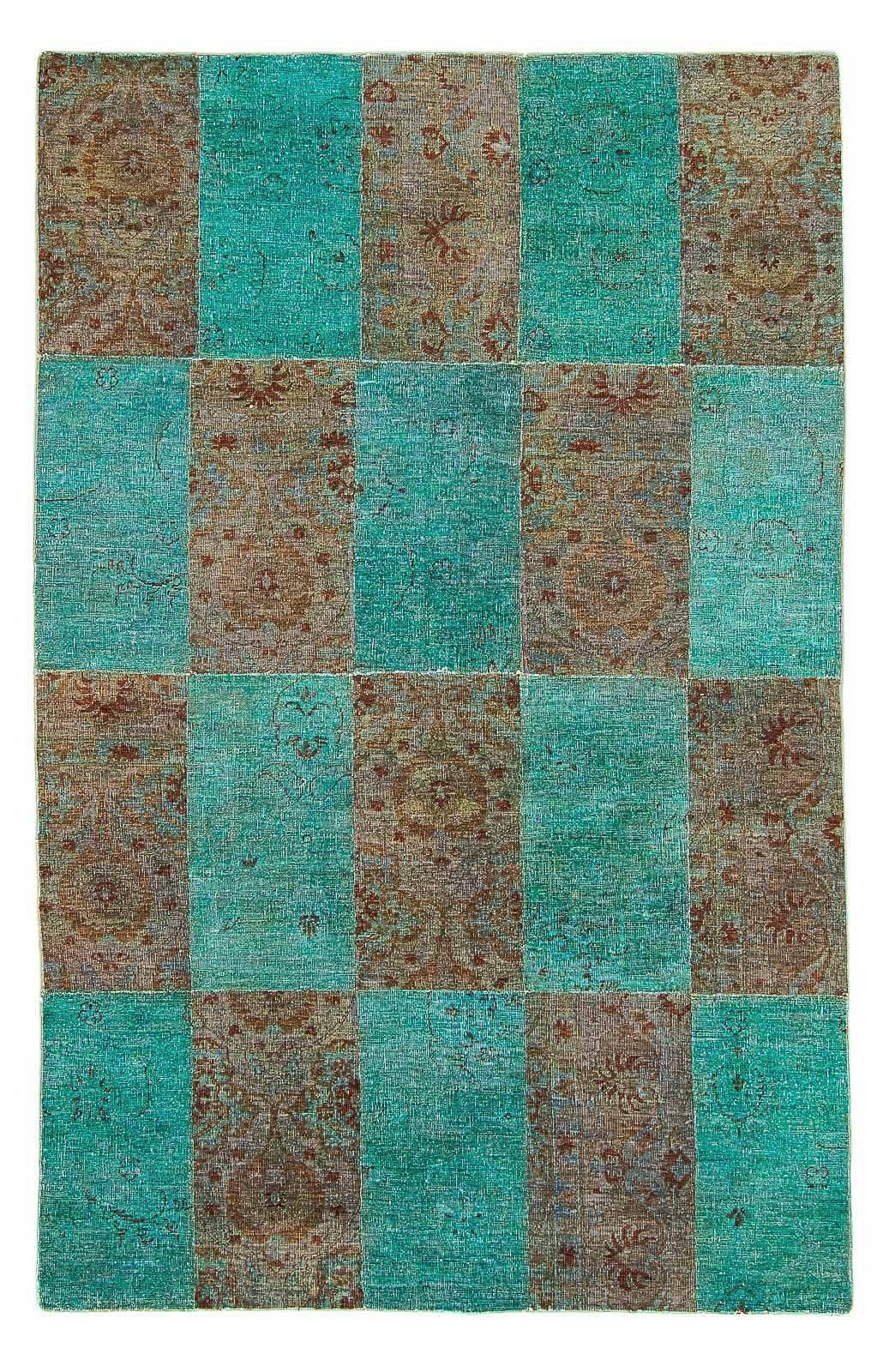 morgenland Wollen kleed Patchwork patchwork 243 x 149 cm Handgeknoopt