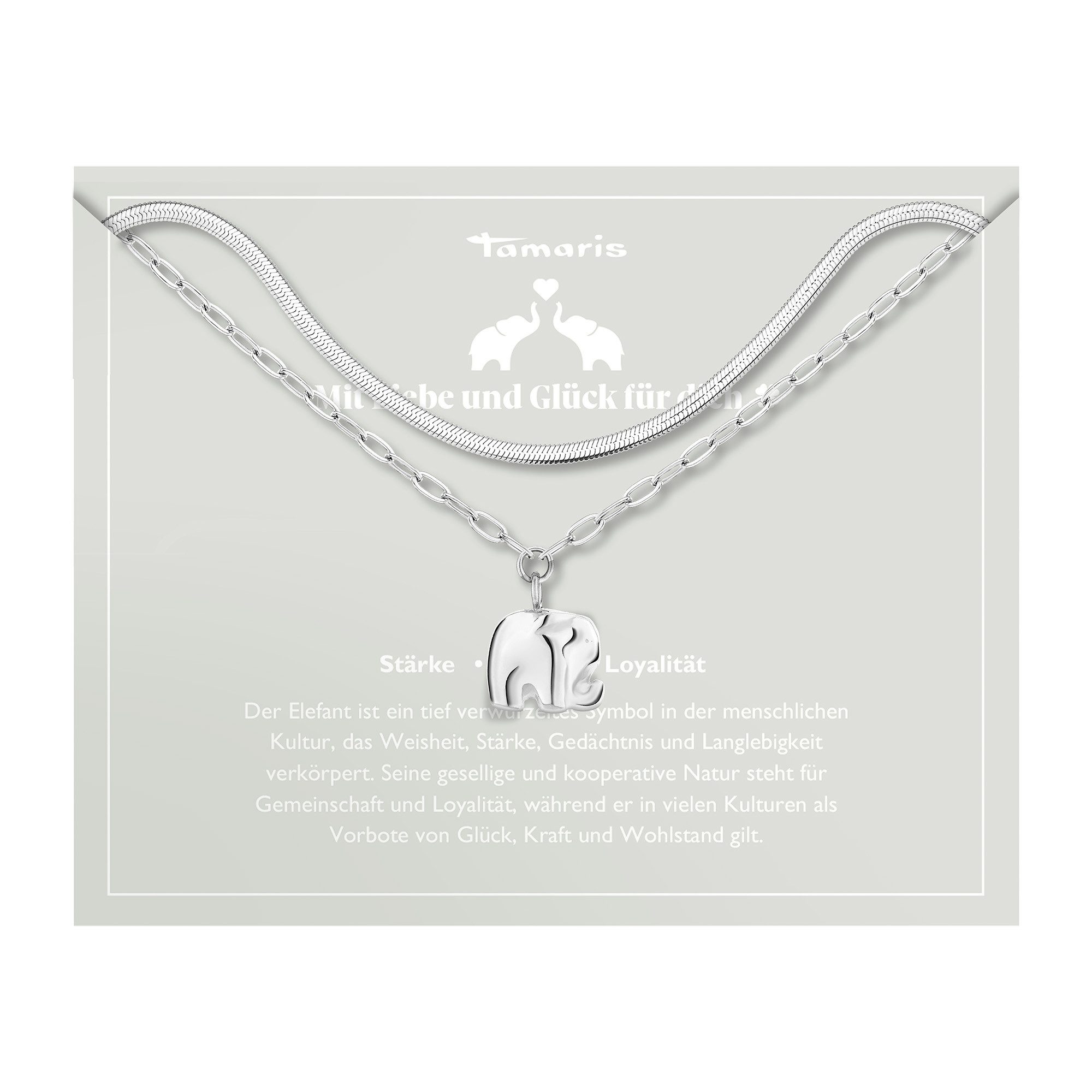 Tamaris Kettingenset Sieraad Geschenk Roestvrijstalen Ketting Little Elephant (set, 3-delig)