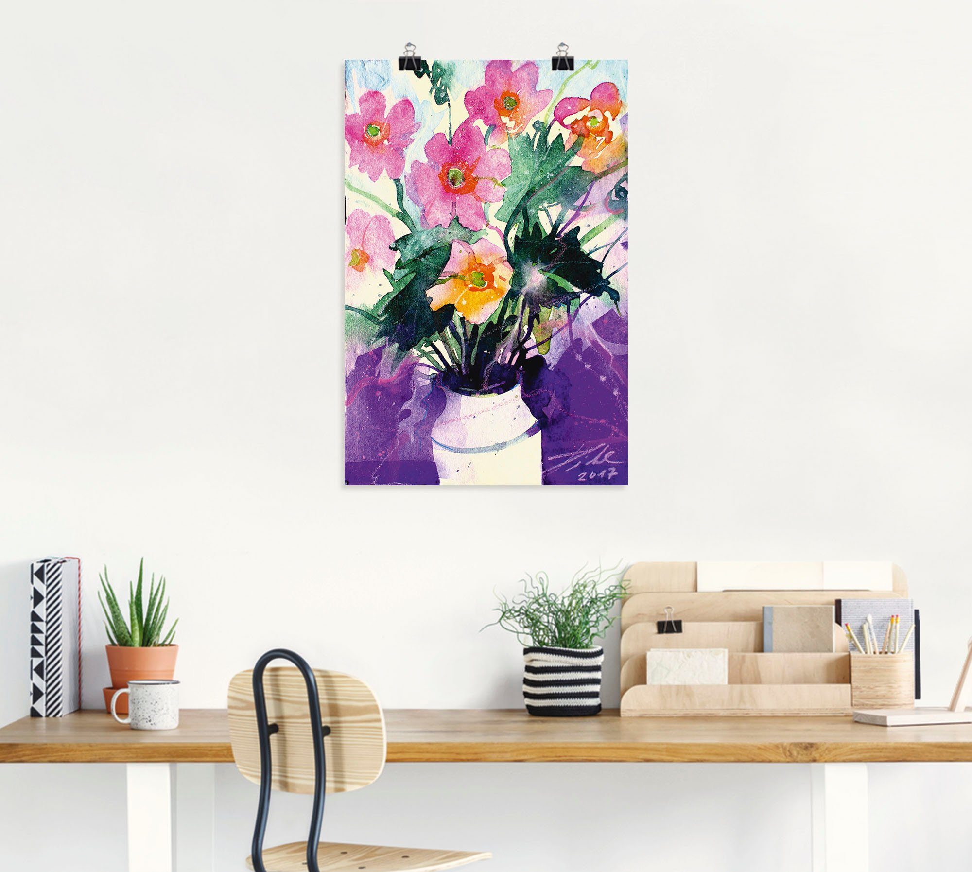Artland Artprint Herfst-anemonen in vaas