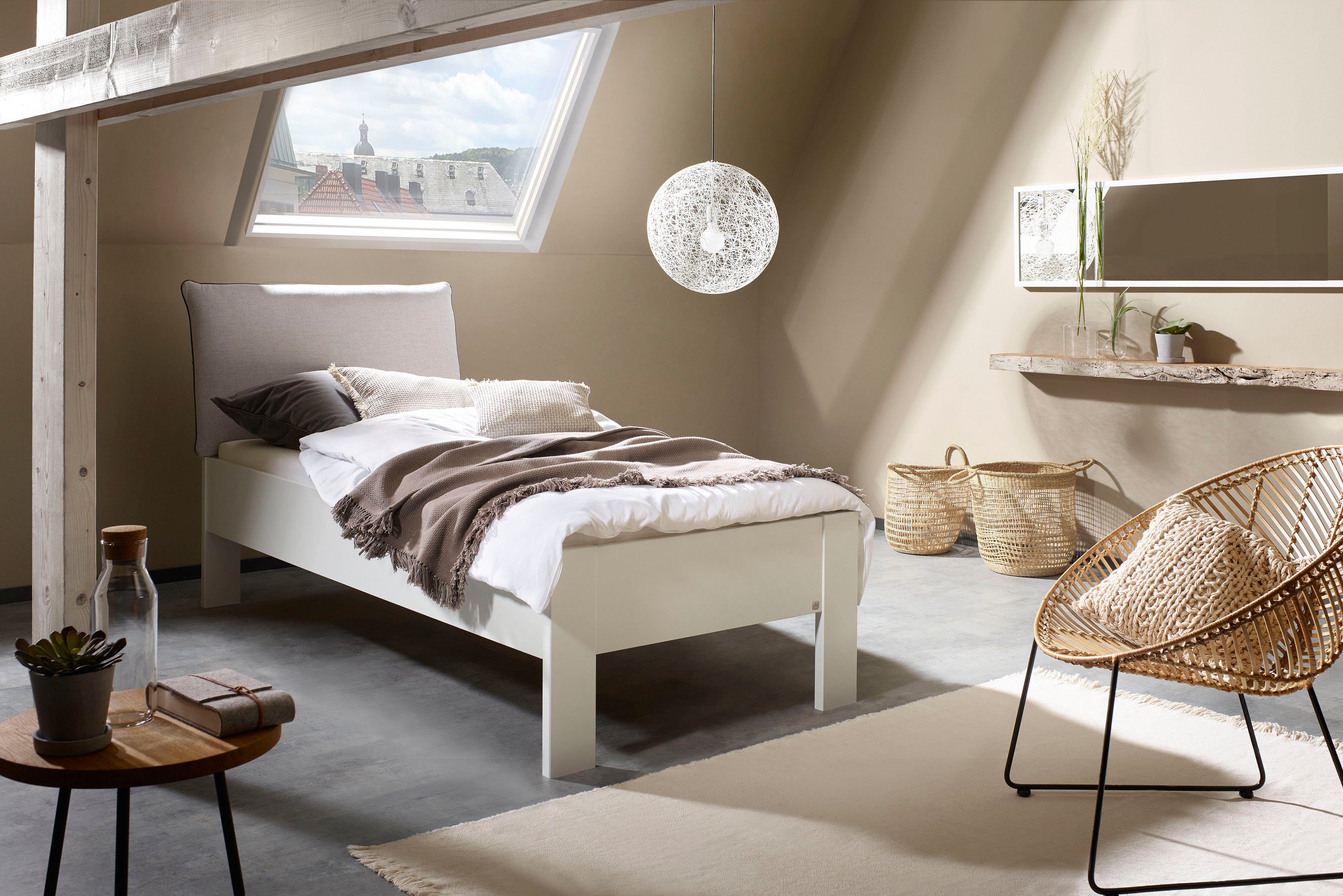 rauch Futonbed Aditio Hoofdbord weefstof met afgezette opstaande naad