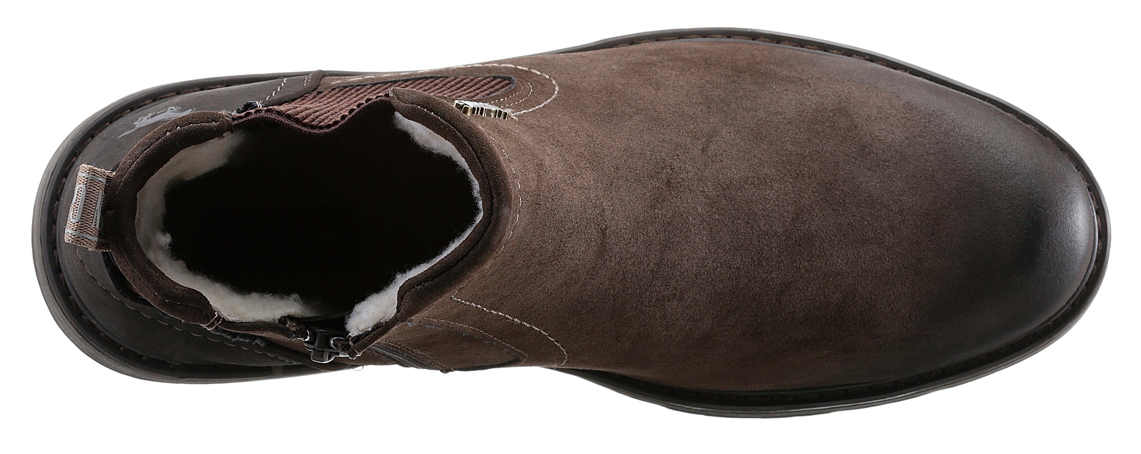 Mustang Shoes Chelsea-boots slip-on boots, ankle boots, block heel, side stretch insert