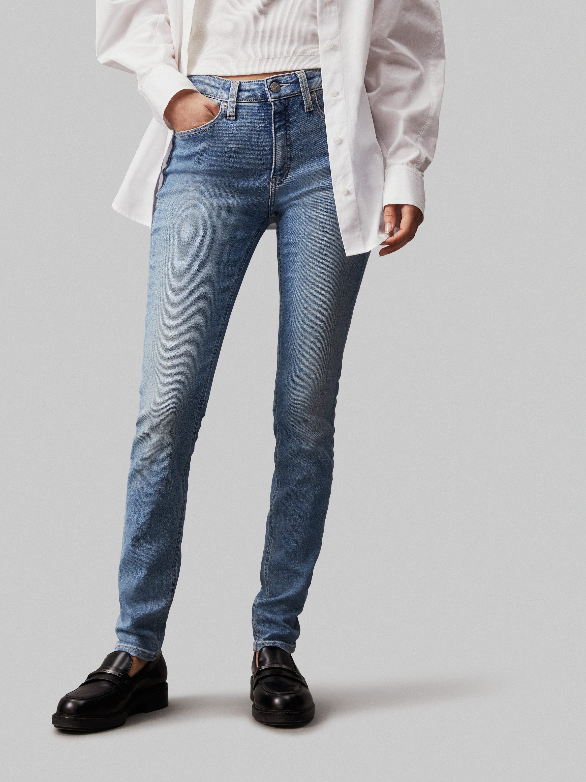 Calvin Klein Skinny fit jeans Mid rise skinny in 5-pocketsstijl