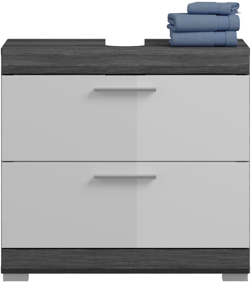 INOSIGN Wastafelonderkast Siena, breedte 60 cm, 2 deuren, 2 vakken, met sifonaansluiting, MDF-front in verschillende kleuren verkrijgbaar, badkamermeubels, badkamerkast, commode, badkamer (1 stuk)