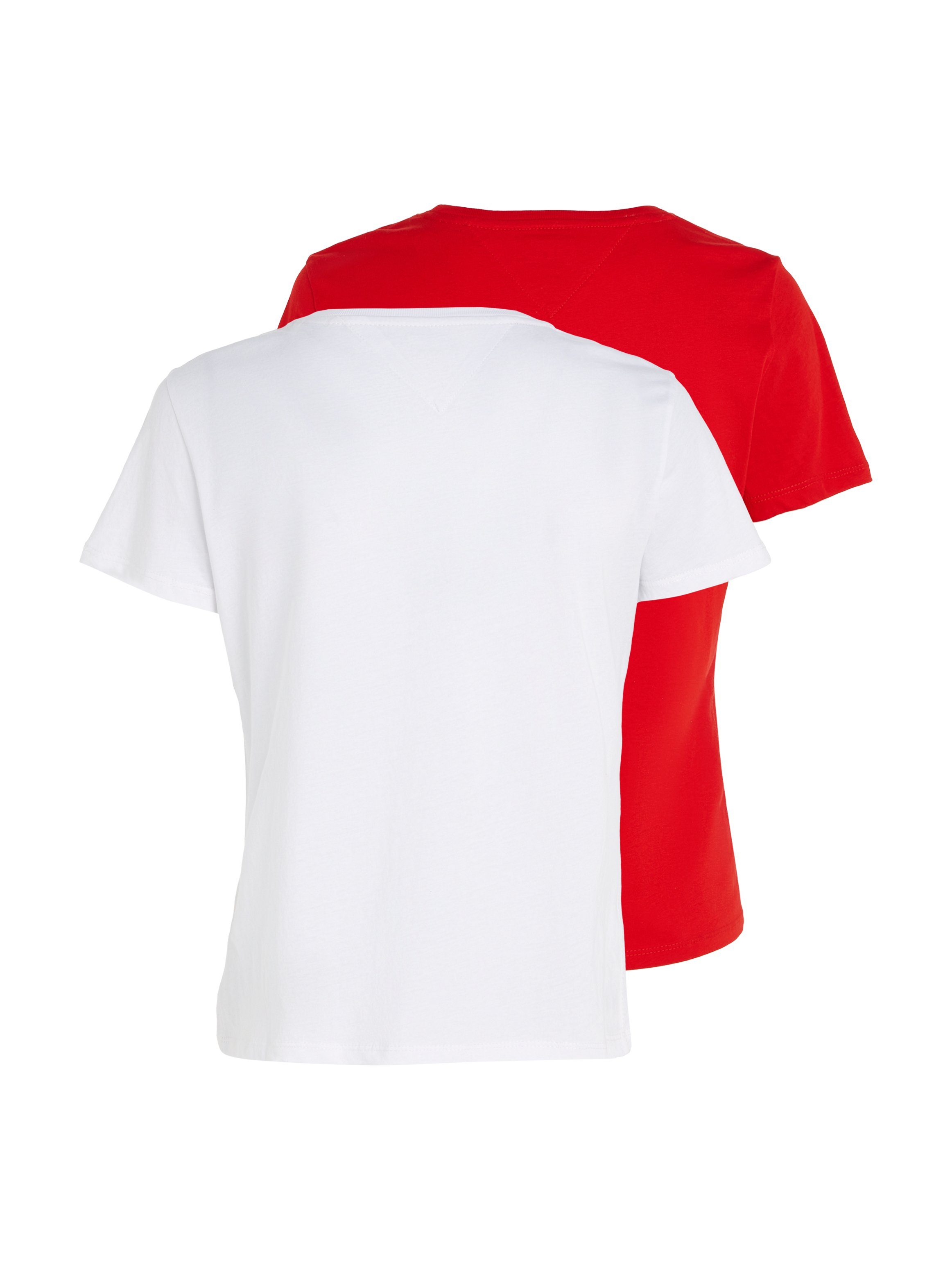TOMMY JEANS Shirt met ronde hals TJW 2PACK SOFT JERSEY TEE met tommy jeans merklabel-borduursel (2-delig, Set van 2)