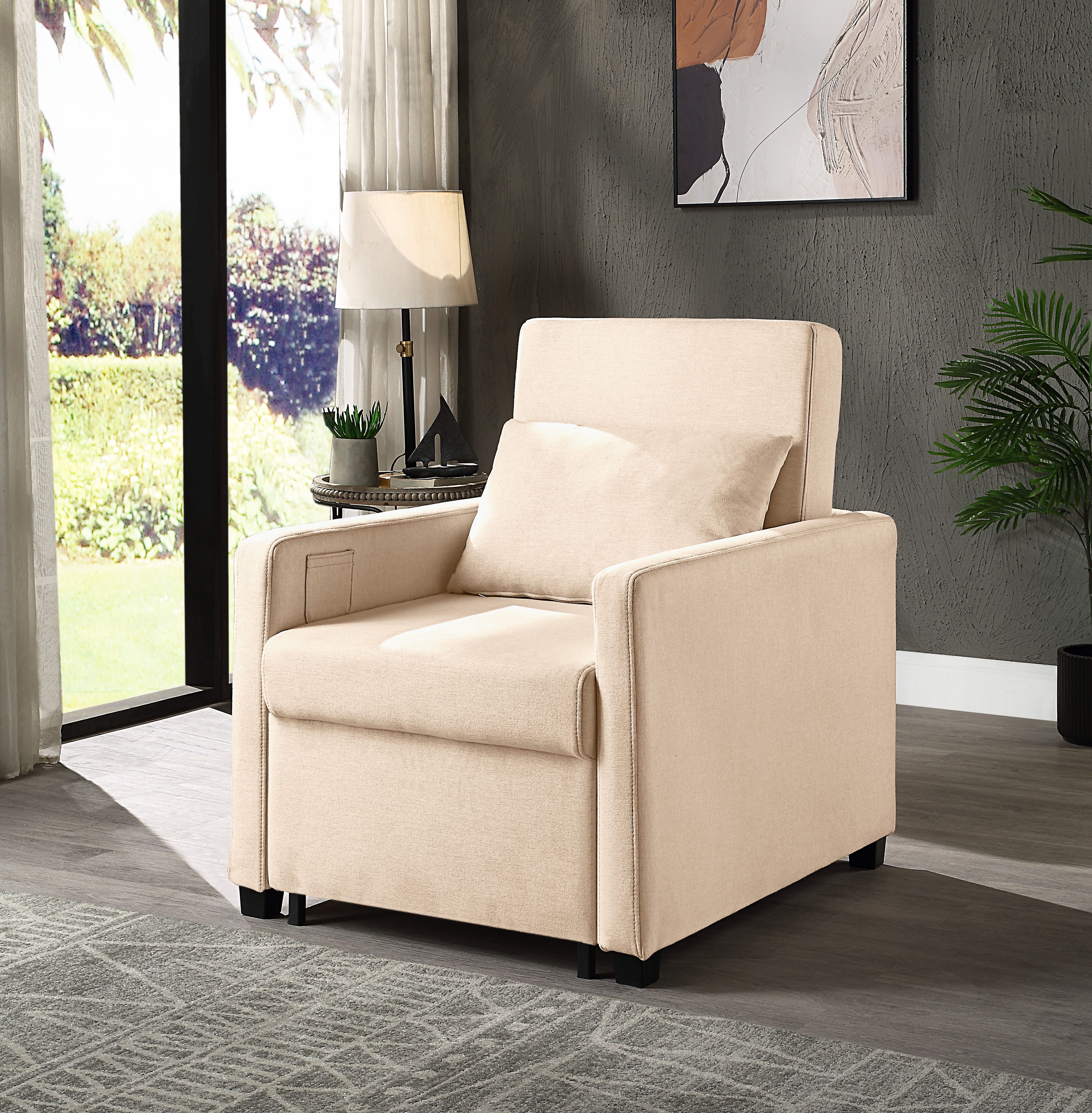 ATLANTIC home collection Relaxfauteuil Jerry met slaapfunctie, als logeerbed en inclusief kussens
