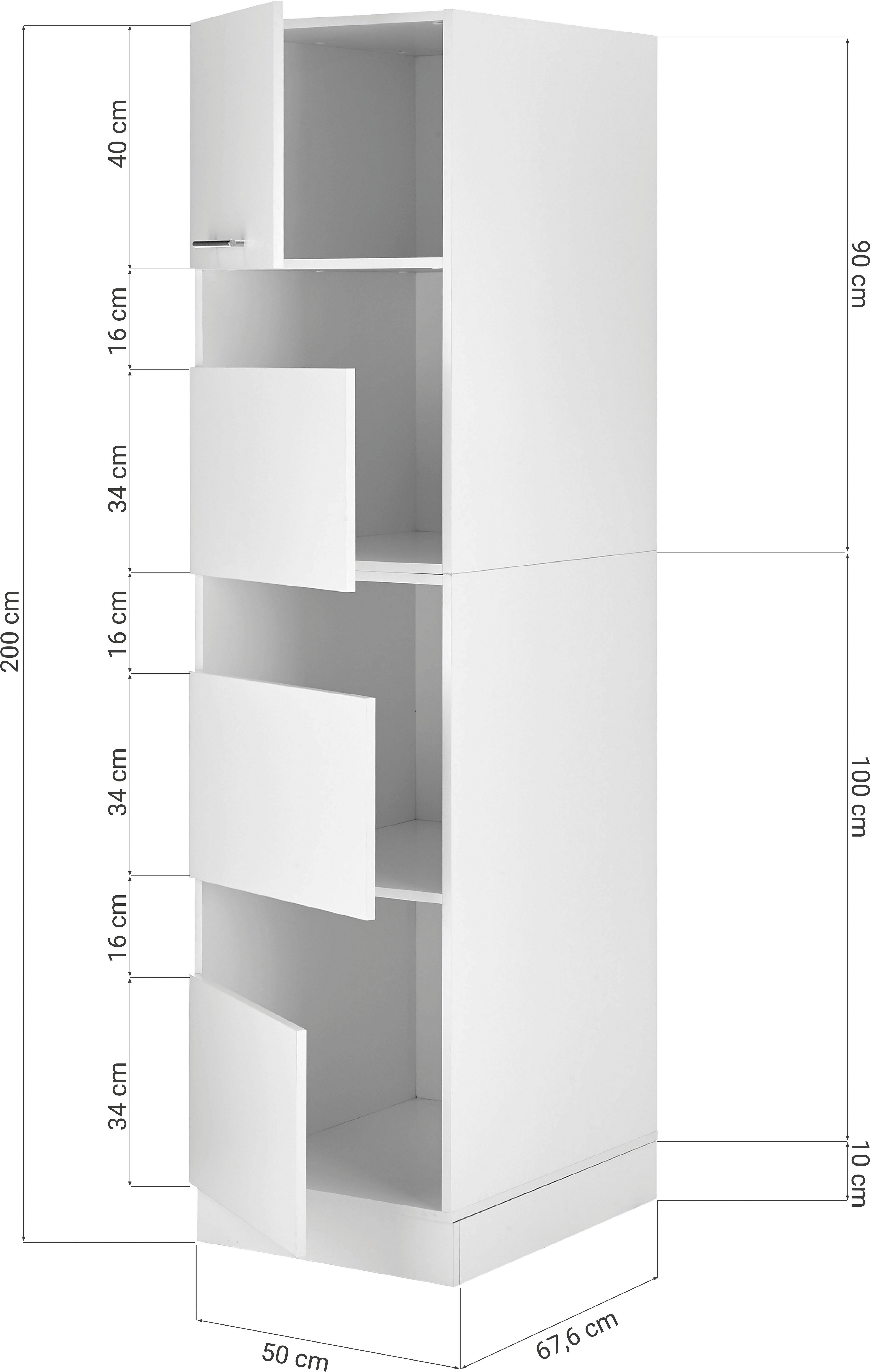 RESPEKTA Waskast Clara (h x b x d) 200 x 50 x 67,6 cm