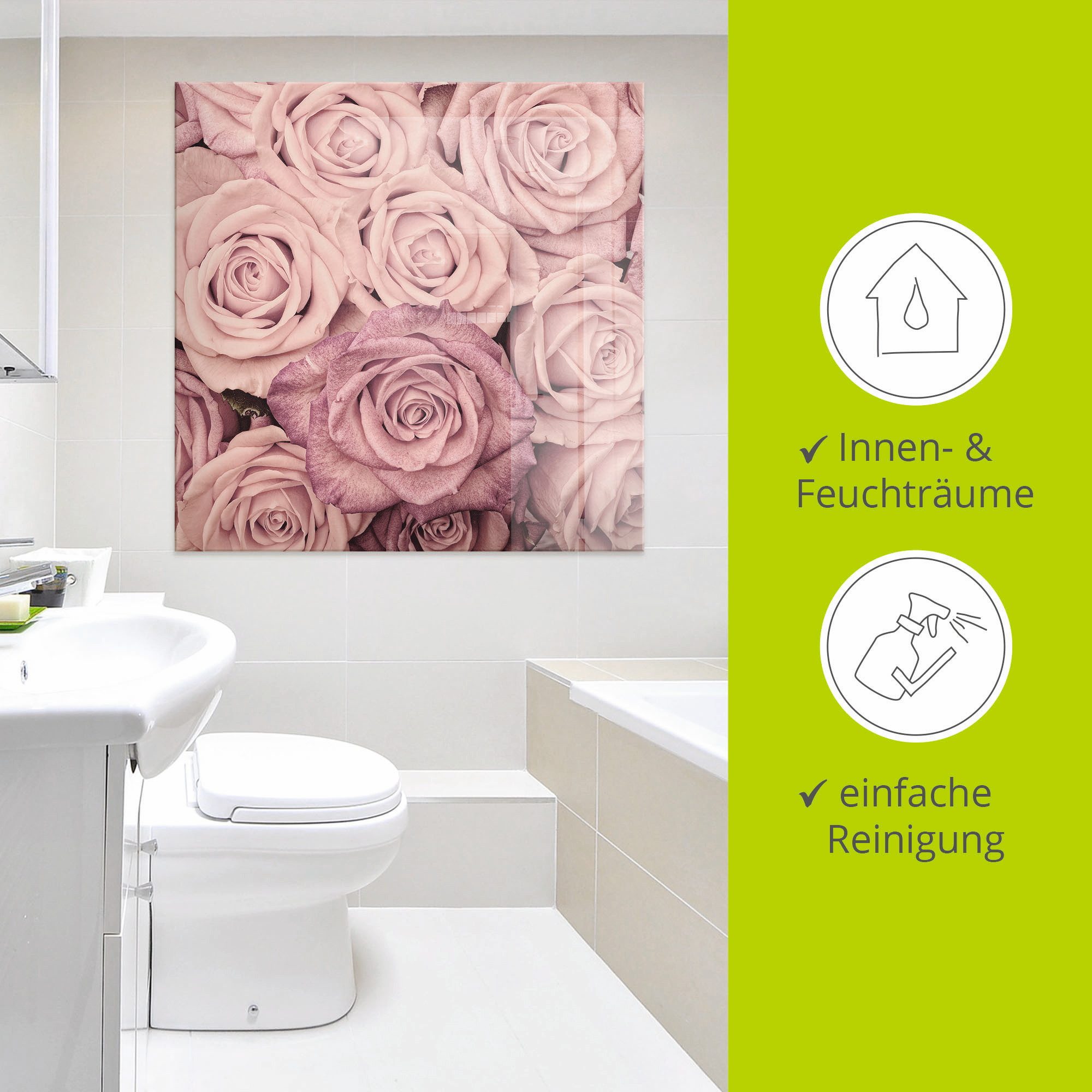 Artland Print op glas Rosen in verschillende maten