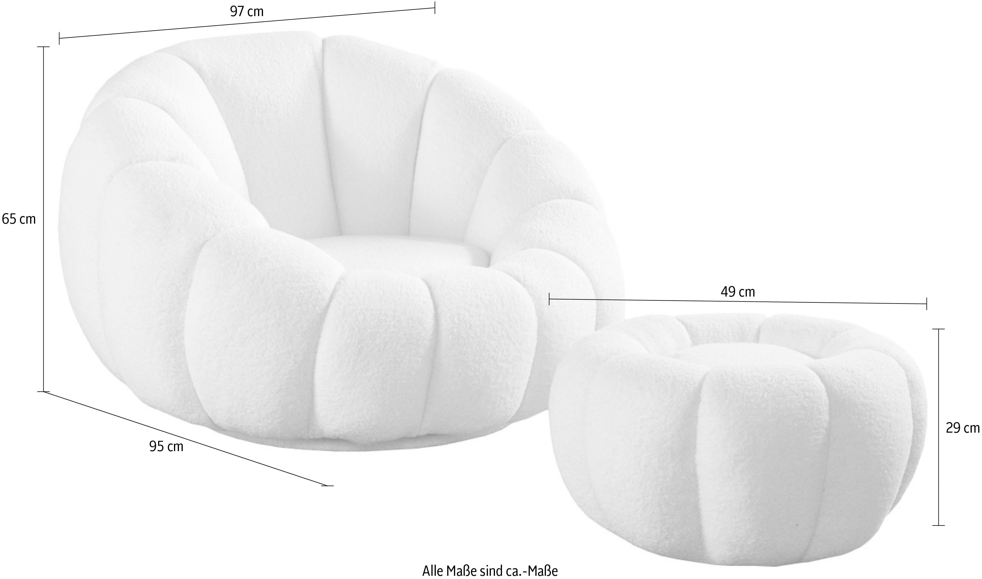 SalesFever Fauteuil Bonn incl. poef en met 360° draaifunctie (set, 2 stuks)