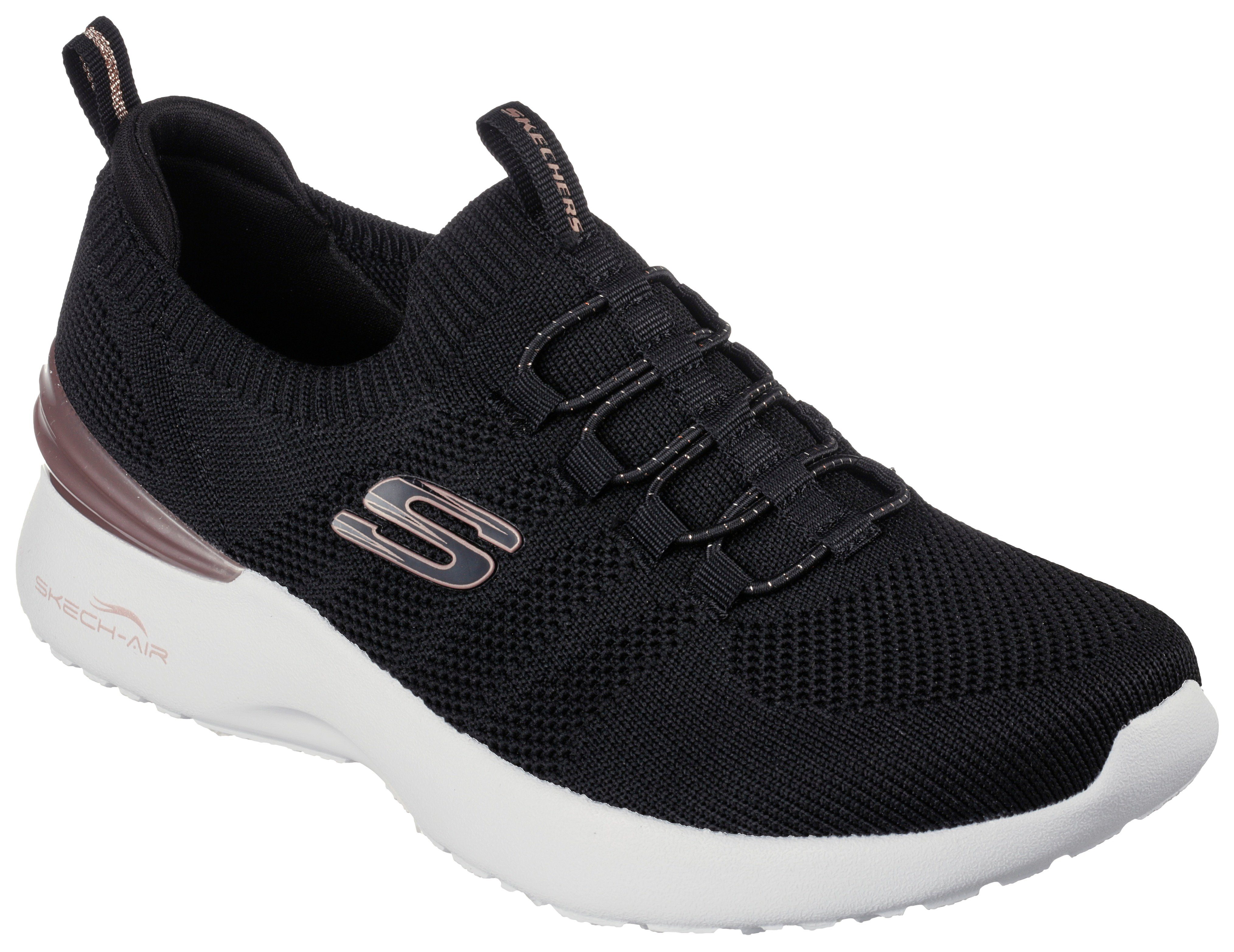 Skechers Slip-on sneakers SKECH-AIR DYNAMIGHT - Instapschoen, slipper, vrijetijdsschoen met elastiek dames lage sneakers maat 35 EU zwart