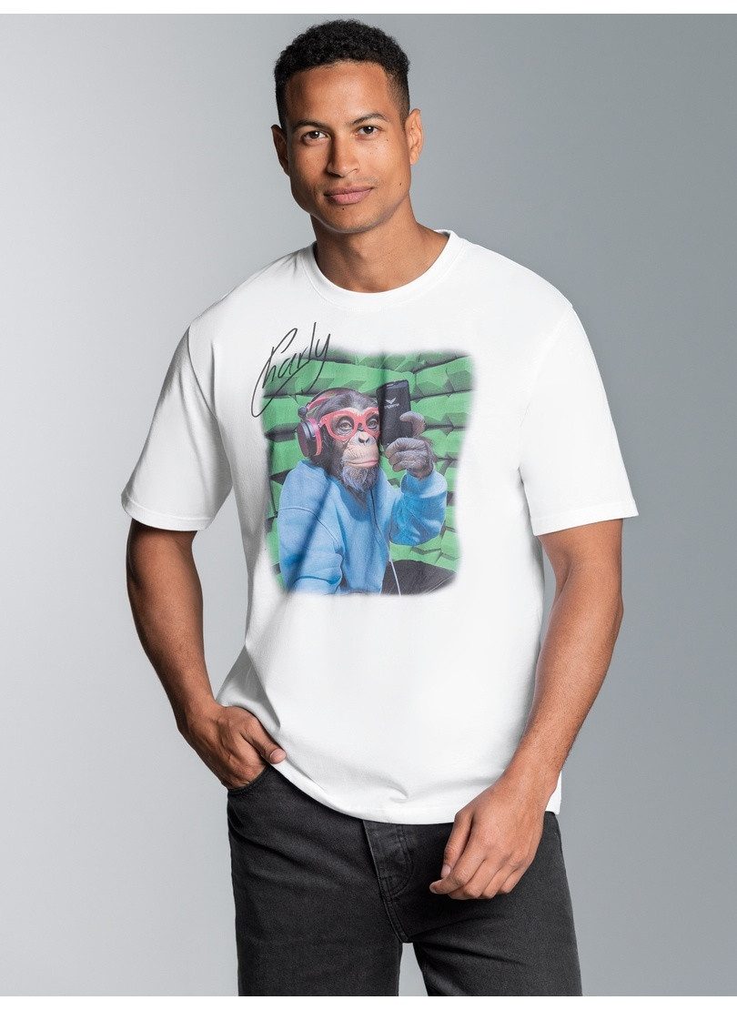 Trigema T-shirt TRIGEMA T-Shirt trigema Affe Charly Podcast (1-delig)