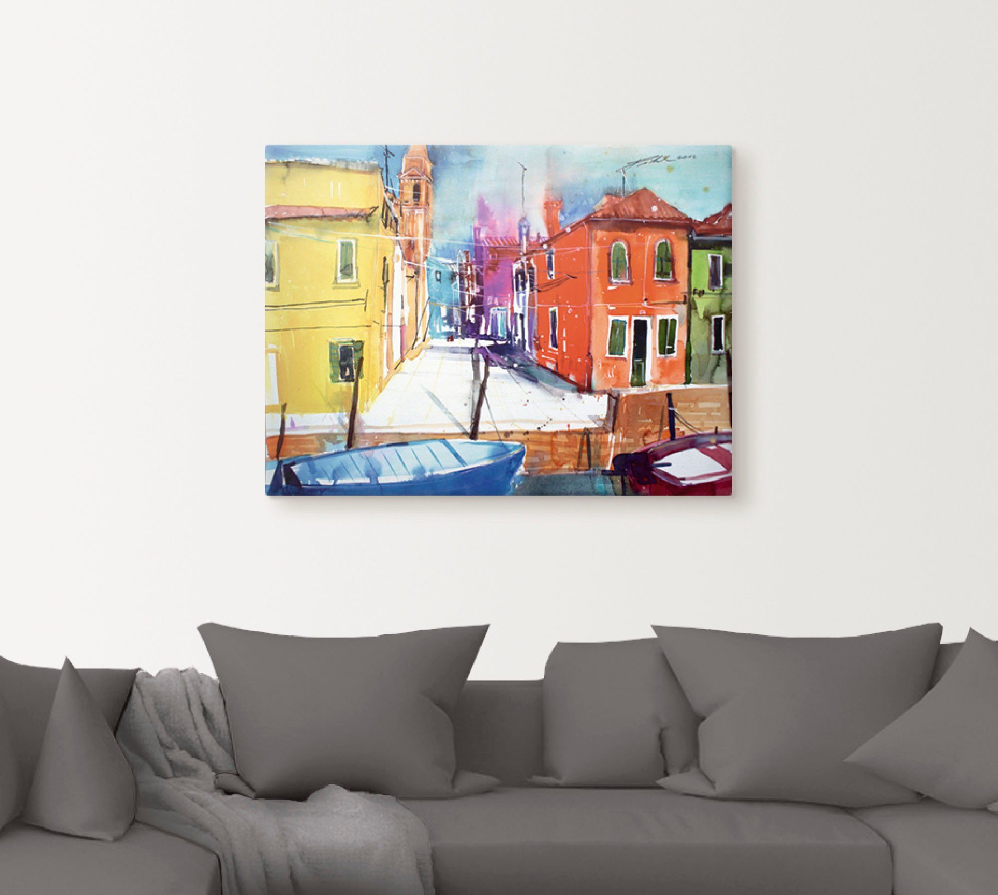 Artland Artprint op linnen Venetië, Burano, Fondamenta del Pizzo