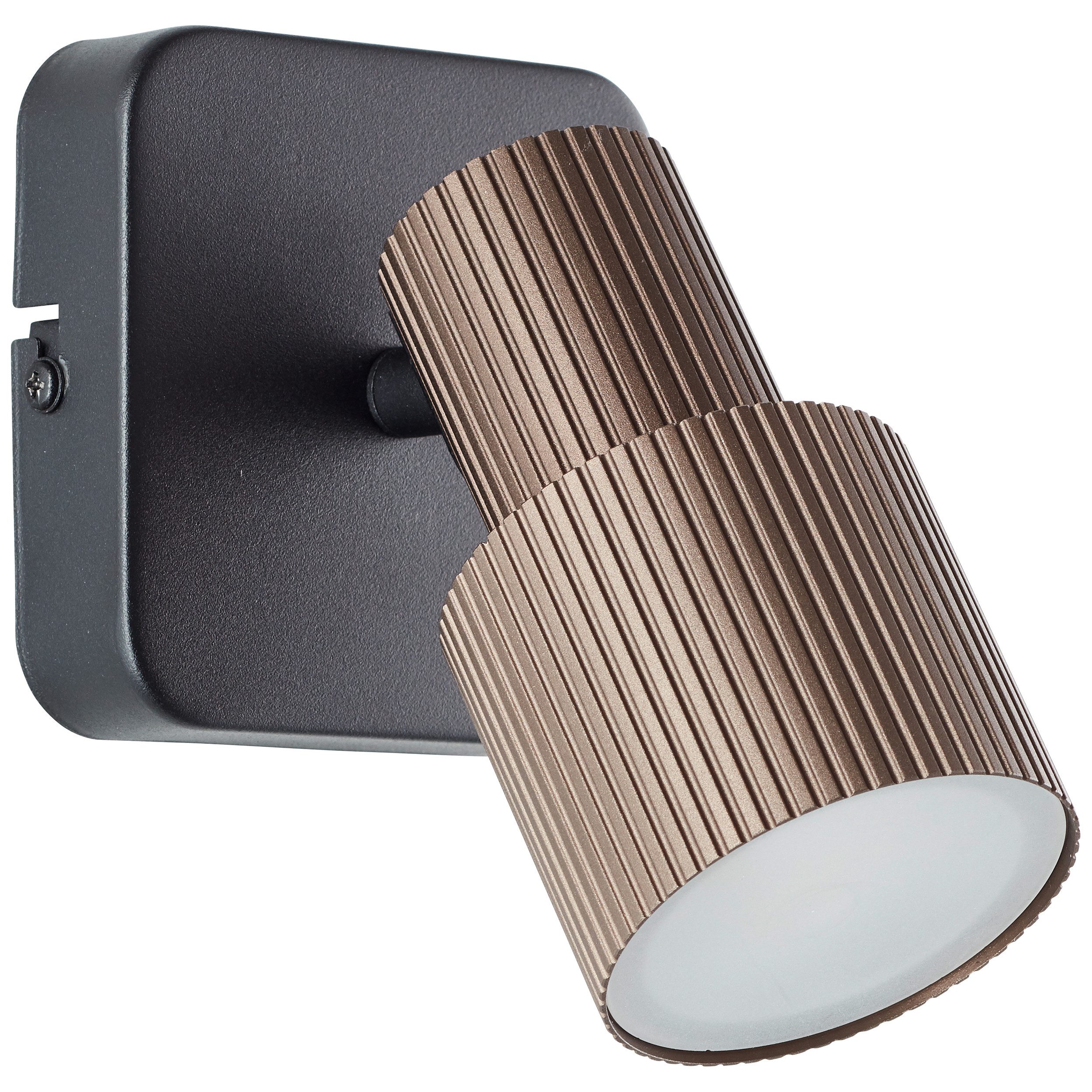 Brilliant Leuchten Wandlamp Cadiz 16,2 x 10 x 10 cm, incl. gu10, 350 lm, 3000 k, draaibaar, aluminium wandlampen zwart