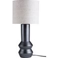 leger home by lena gercke tafellamp ylvi tafellamp met exclusieve lampvoet van keramiek met textielen kap, tafellamp (1 stuk) zwart