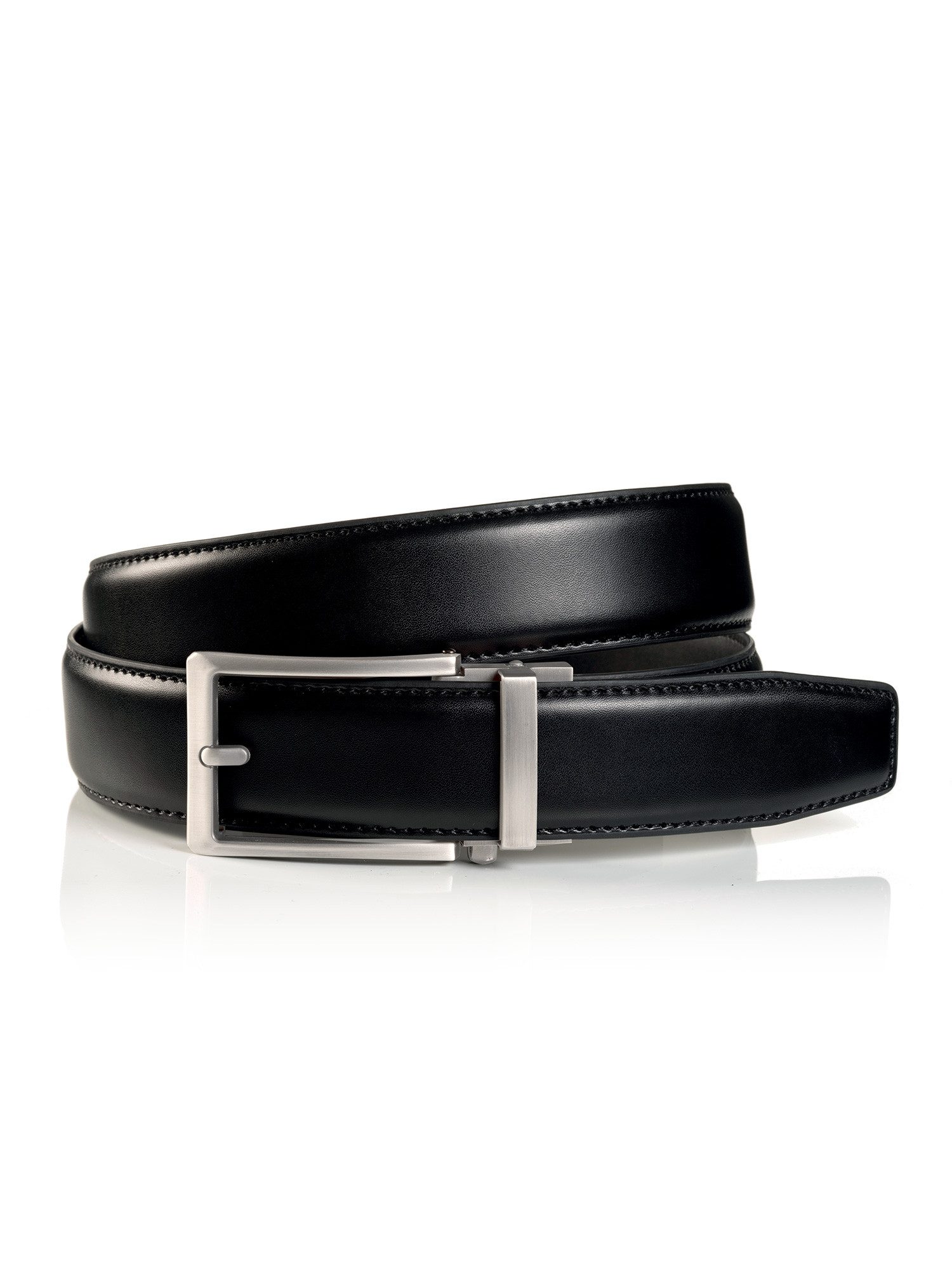 MONTI Leren riem 3,5 cm breed, klassiek-business, automatische sluiting - past altijd