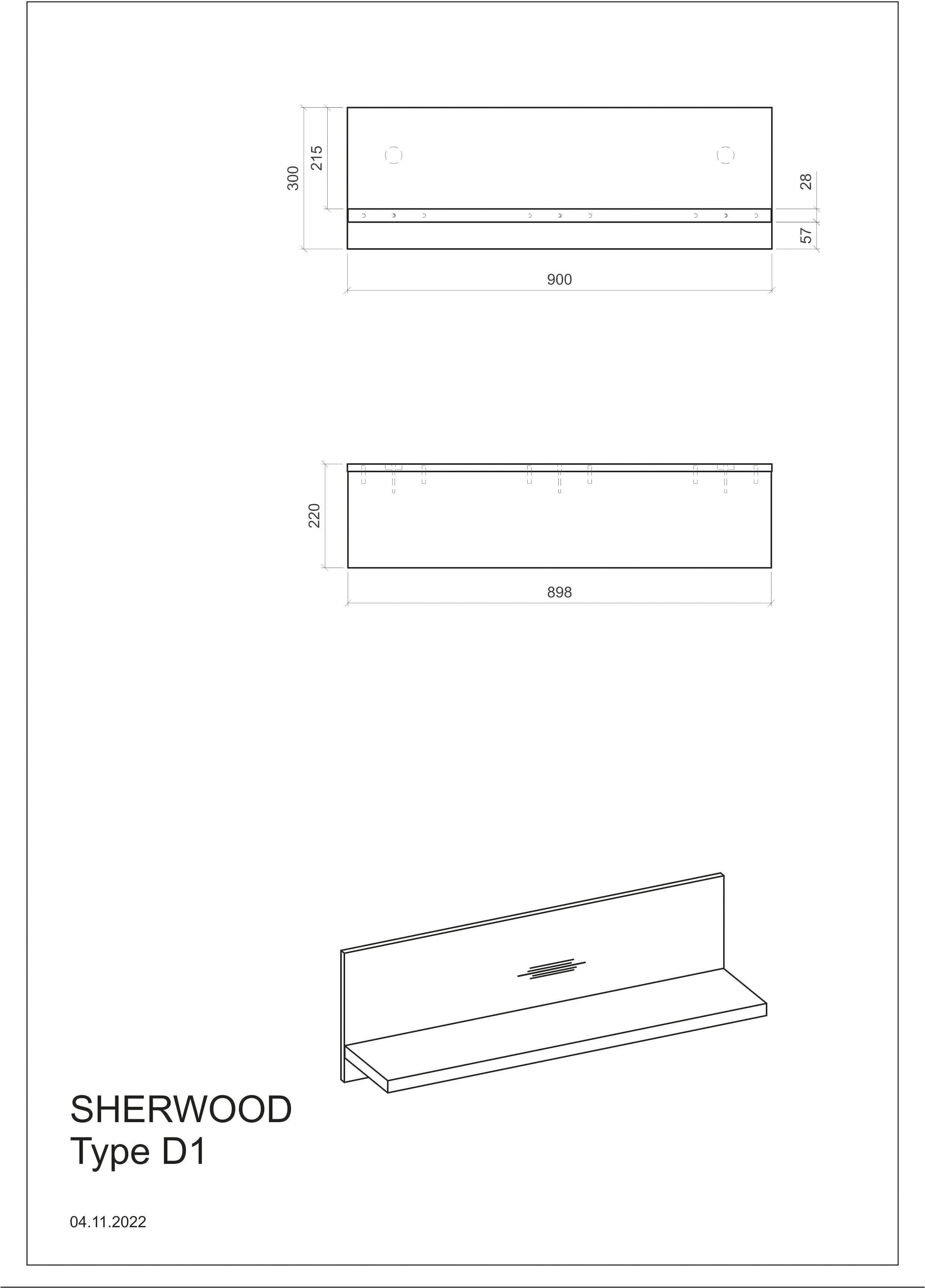 Home affaire Wandplank Sherwood Breedte 90 cm, in modern houtdecor, 28 mm dikke legplanken