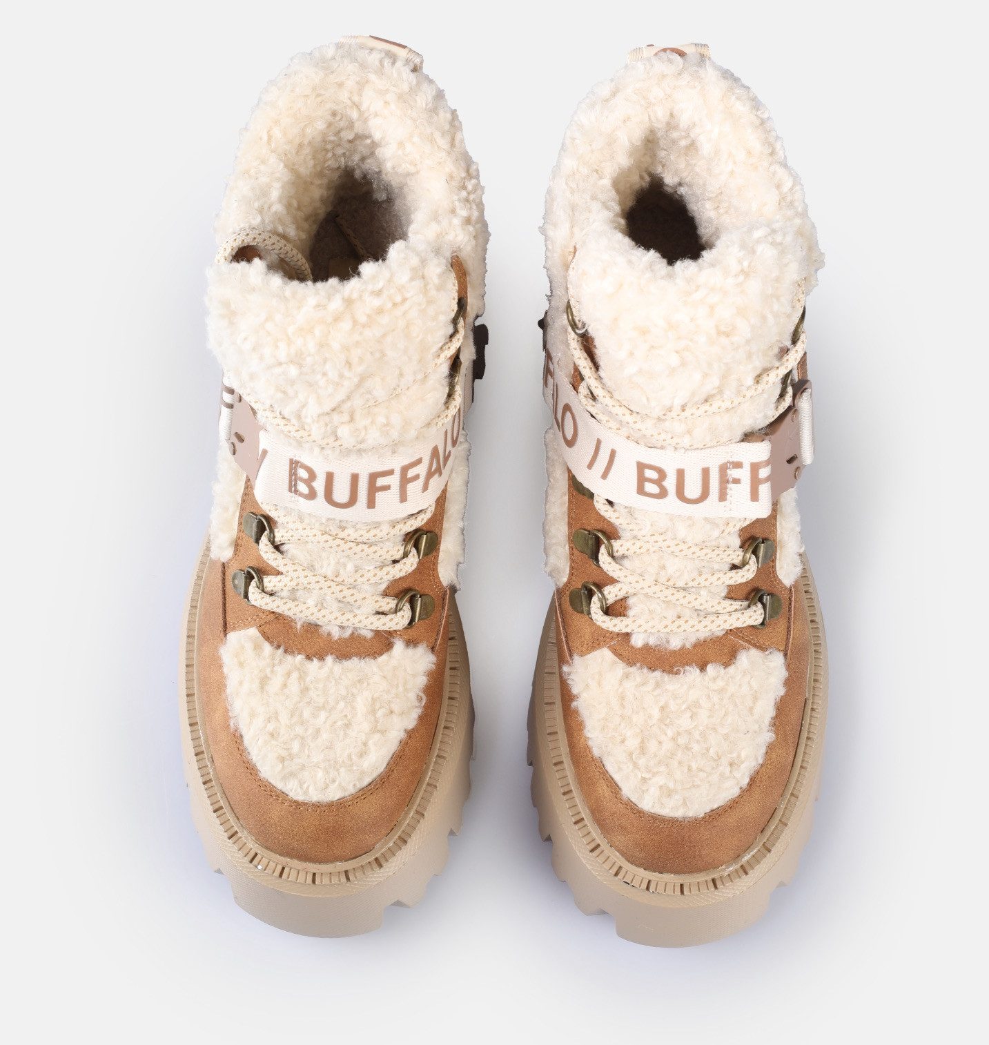 Buffalo Plateaulaarsjes Aspen Com Mid Warm Winterboots, veterboots, enkellaarsje met knuffelige warme voering