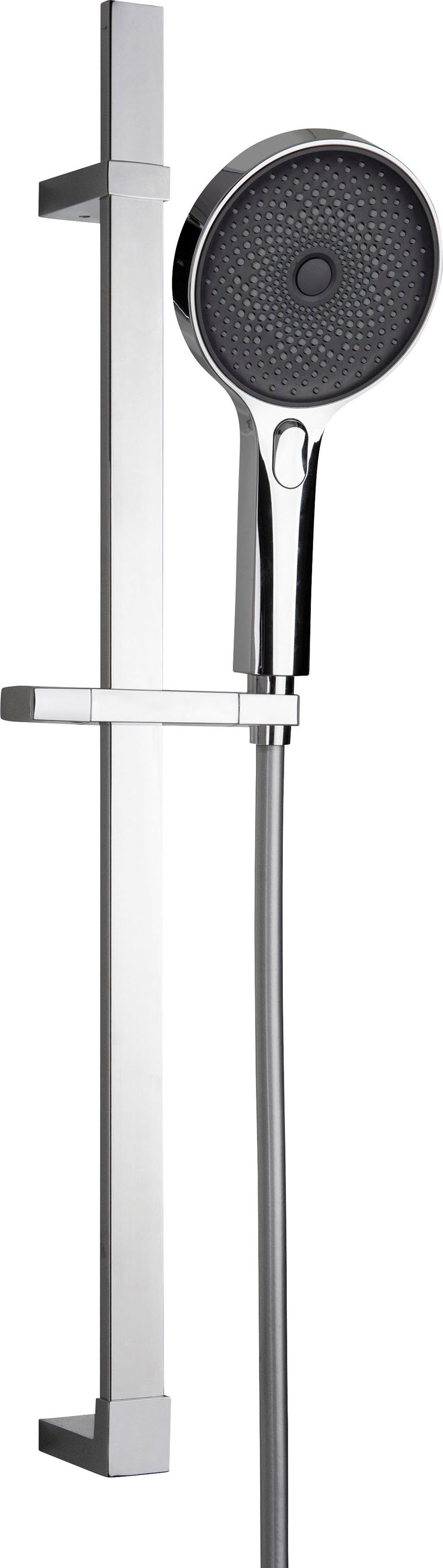 WENKO Douchestang-set Softwater Chroom, lengte stang: 68 cm douchekoppen zilver