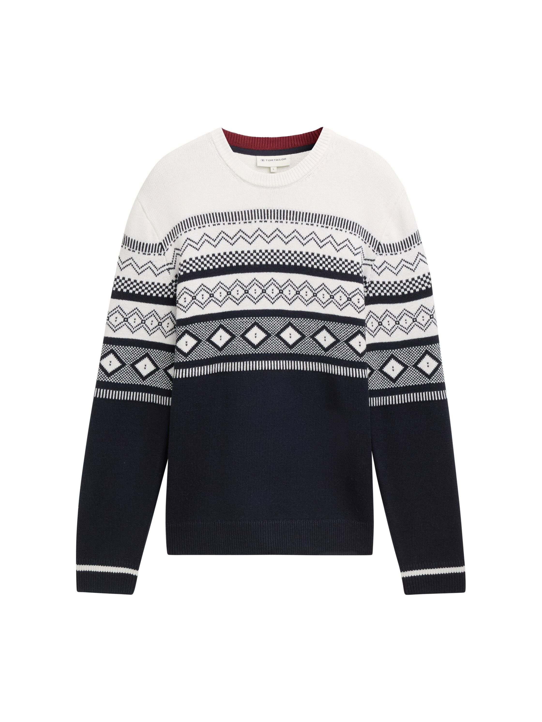Tom Tailor Jacquardtrui colourblocking-stijl