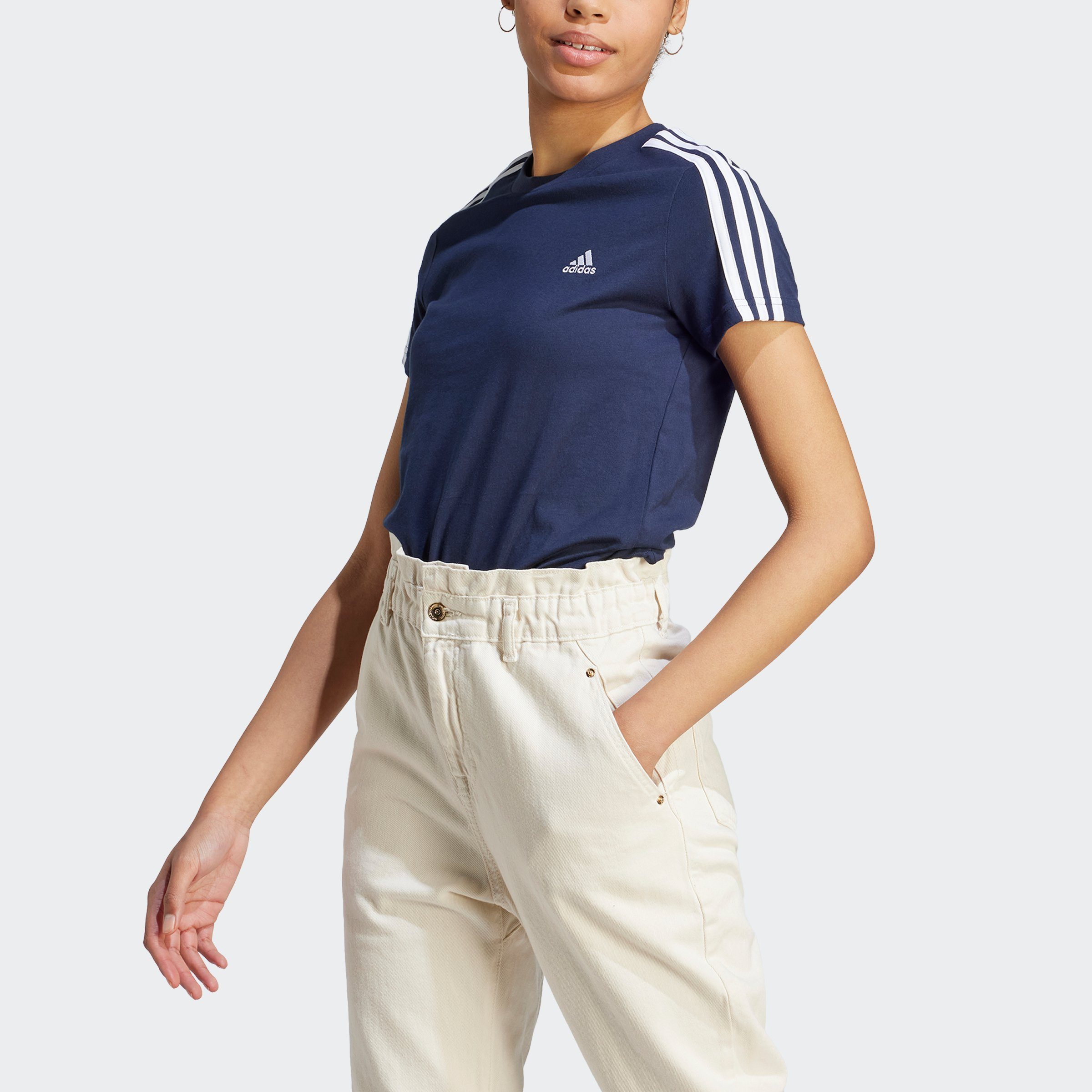 adidas Sportswear T-shirt LOUNGEWEAR ESSENTIALS SLIM 3-STRIPES