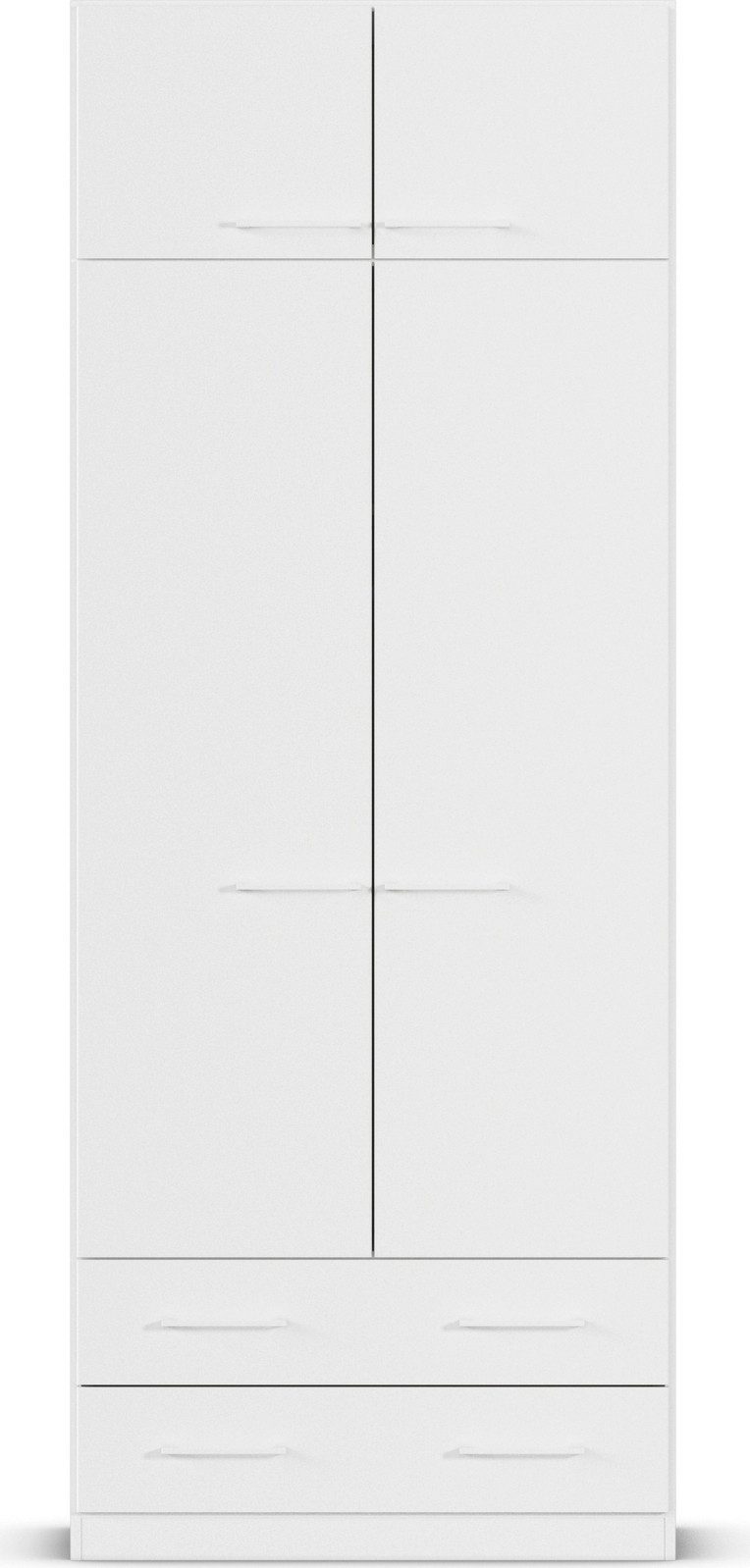 rauch Draaideurkast Prandon A met 2 lades en opbouw-element, metalen grepen in wit (set, 2 stuks)