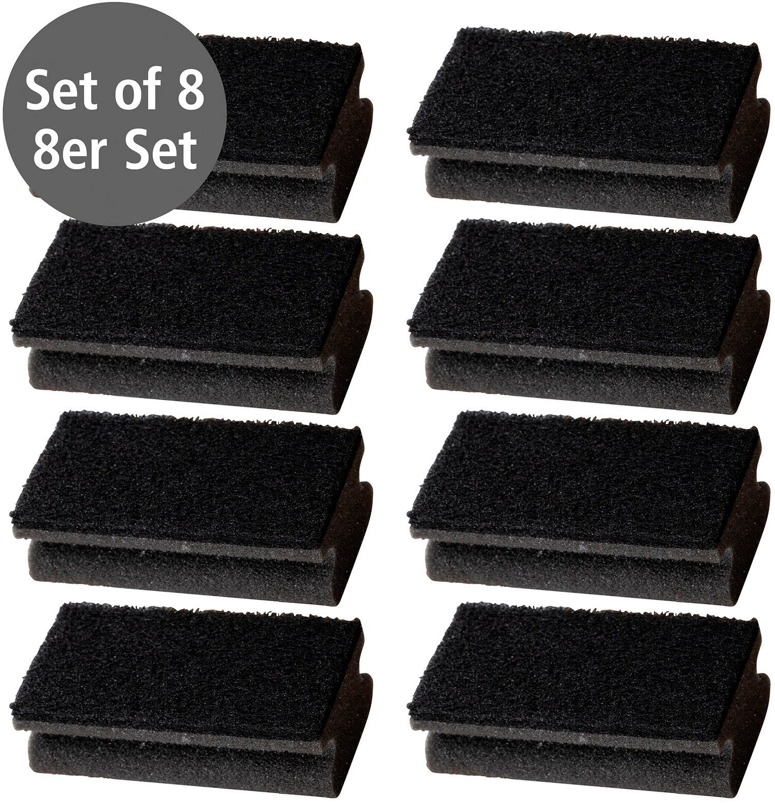 WENKO Schoonmaakspons Model Ben, 8-delige set 2-fasen spons, grove & zachte kant, met extra groot oppervlak (set, 8 stuks)
