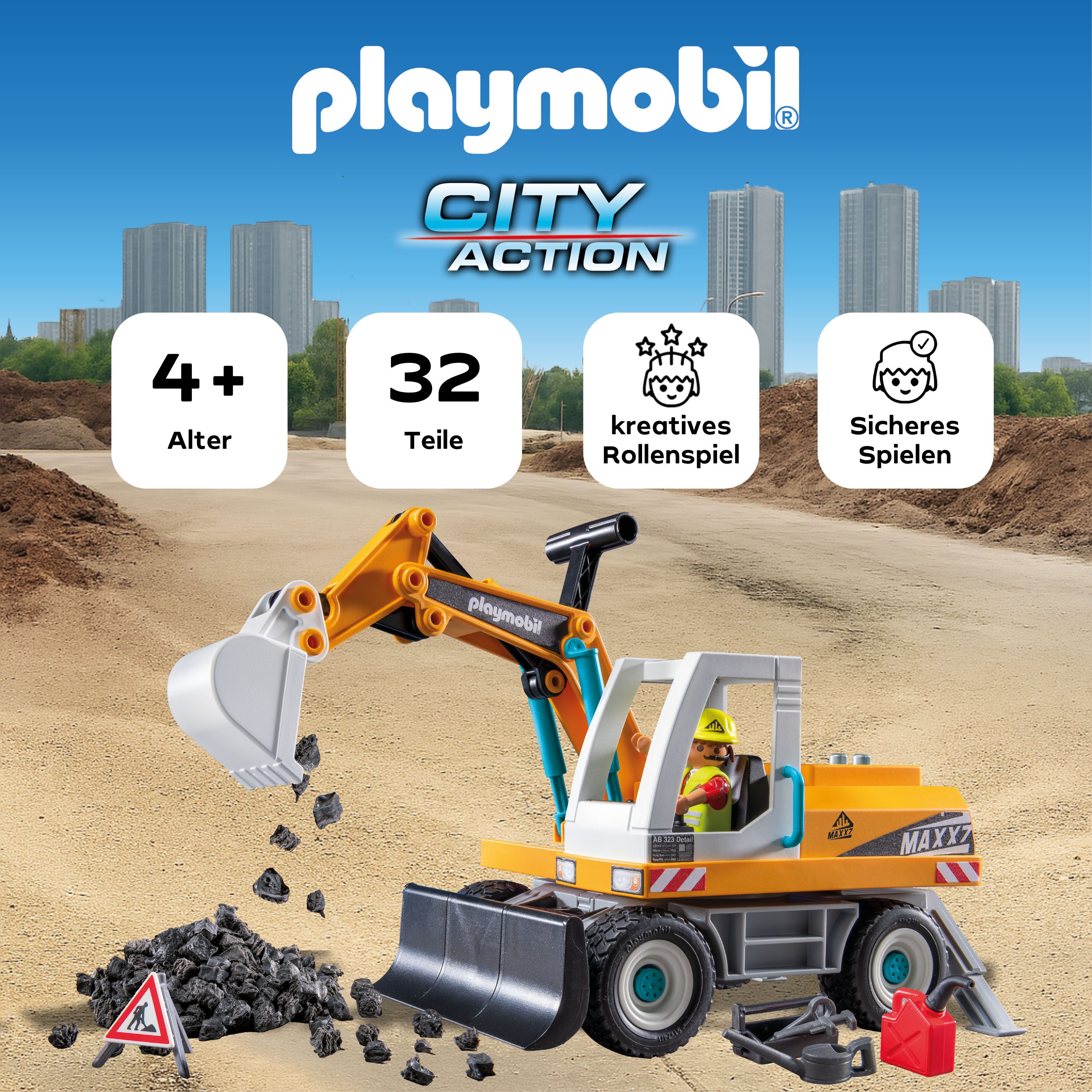 Playmobil® Constructie-speelset Grote Graafmachine (71749), Playmobil Action Heroes (32-delig)