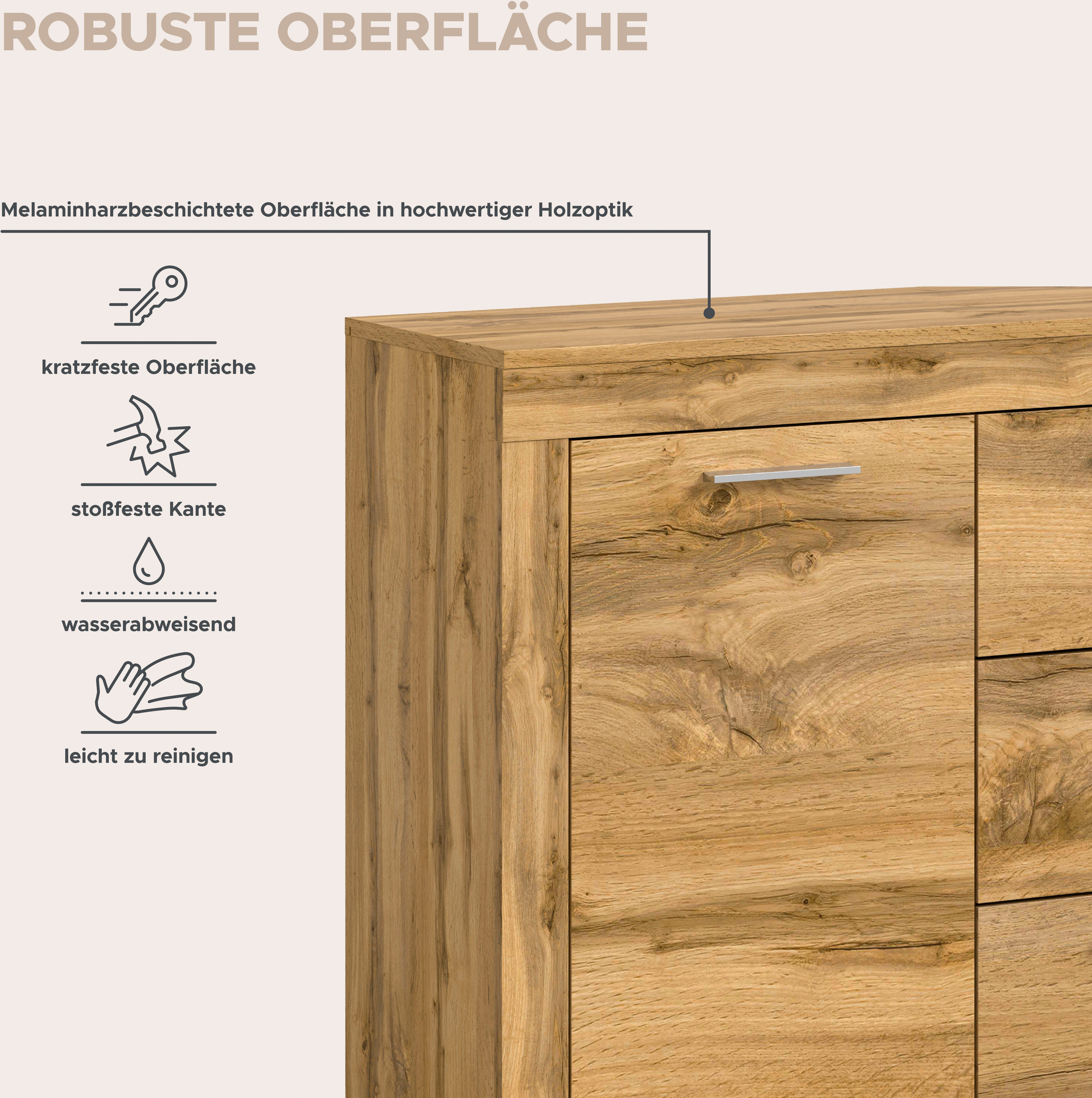 INOSIGN Dressoir Aosta, breedte 125 cm, in verschillende kleuruitvoeringen