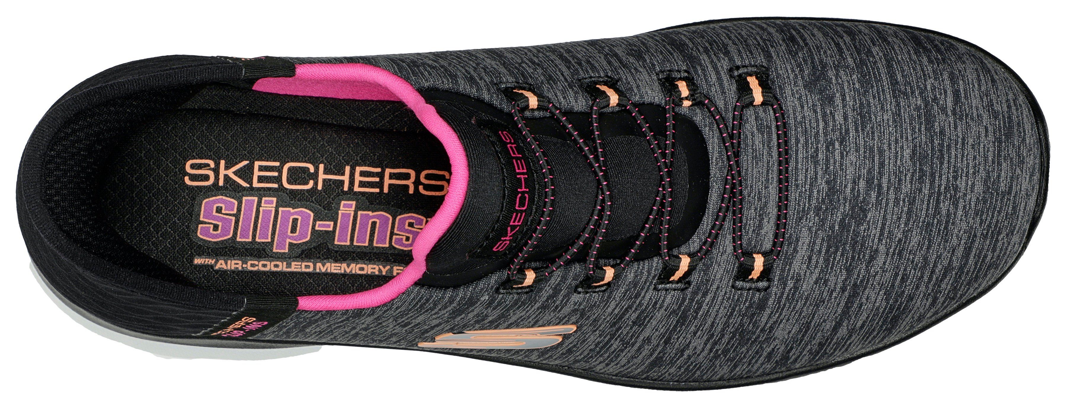 Skechers Instappers SUMMITS DAZZLING HAZE Slip-ins sneaker, vrijetijdsschoen met subtiele contrastdetails