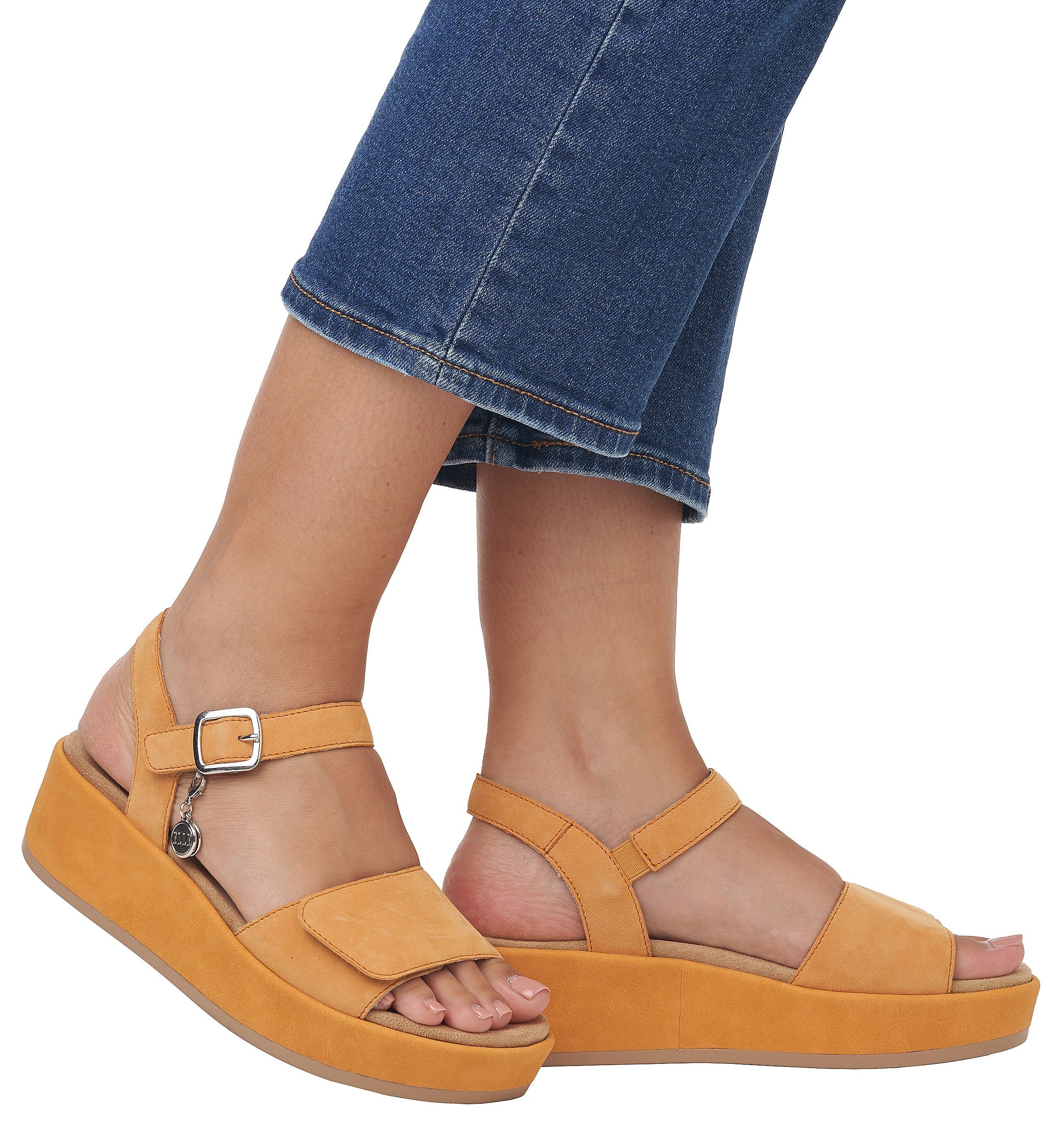 Remonte Sleehaksandaaltjes ELLE-Collection zomerschoen, sandaal, sleehak, met soft foam-uitrusting