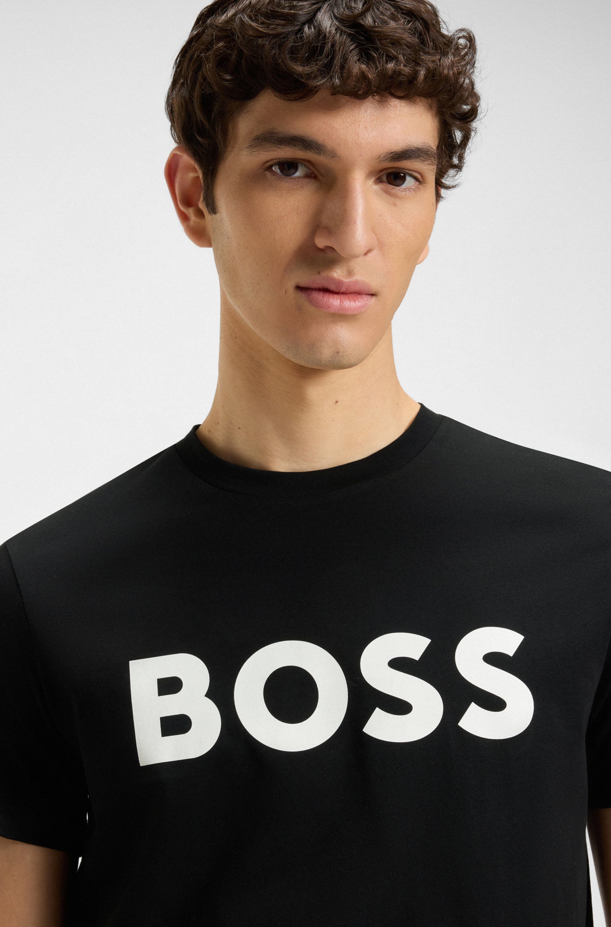 Boss Orange T-shirt Thinking met logoprint (1-delig)