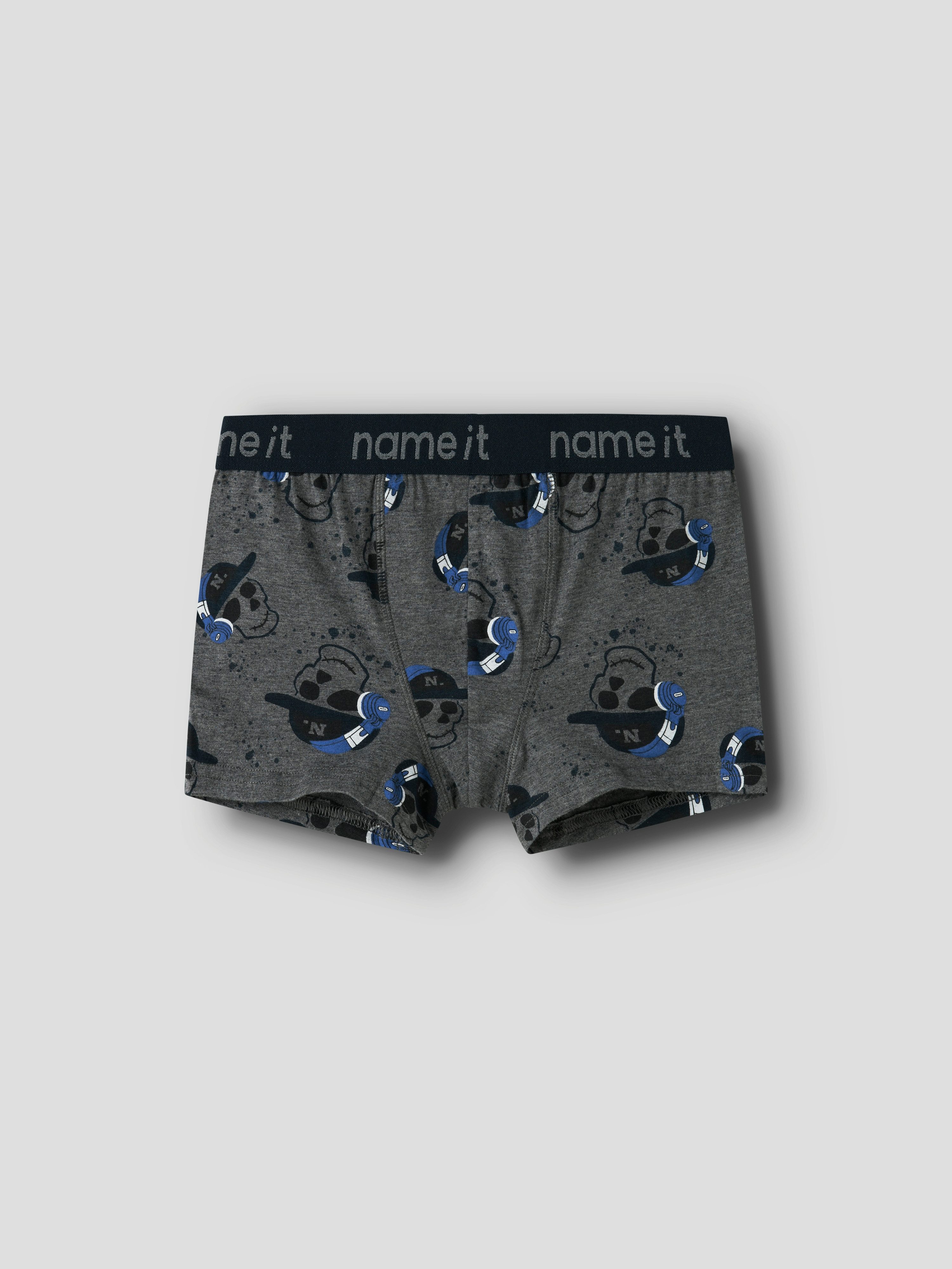 Name It Trunk NKMBOXER 3P DARK GREY MEL SKULL NOOS (3 stuks)