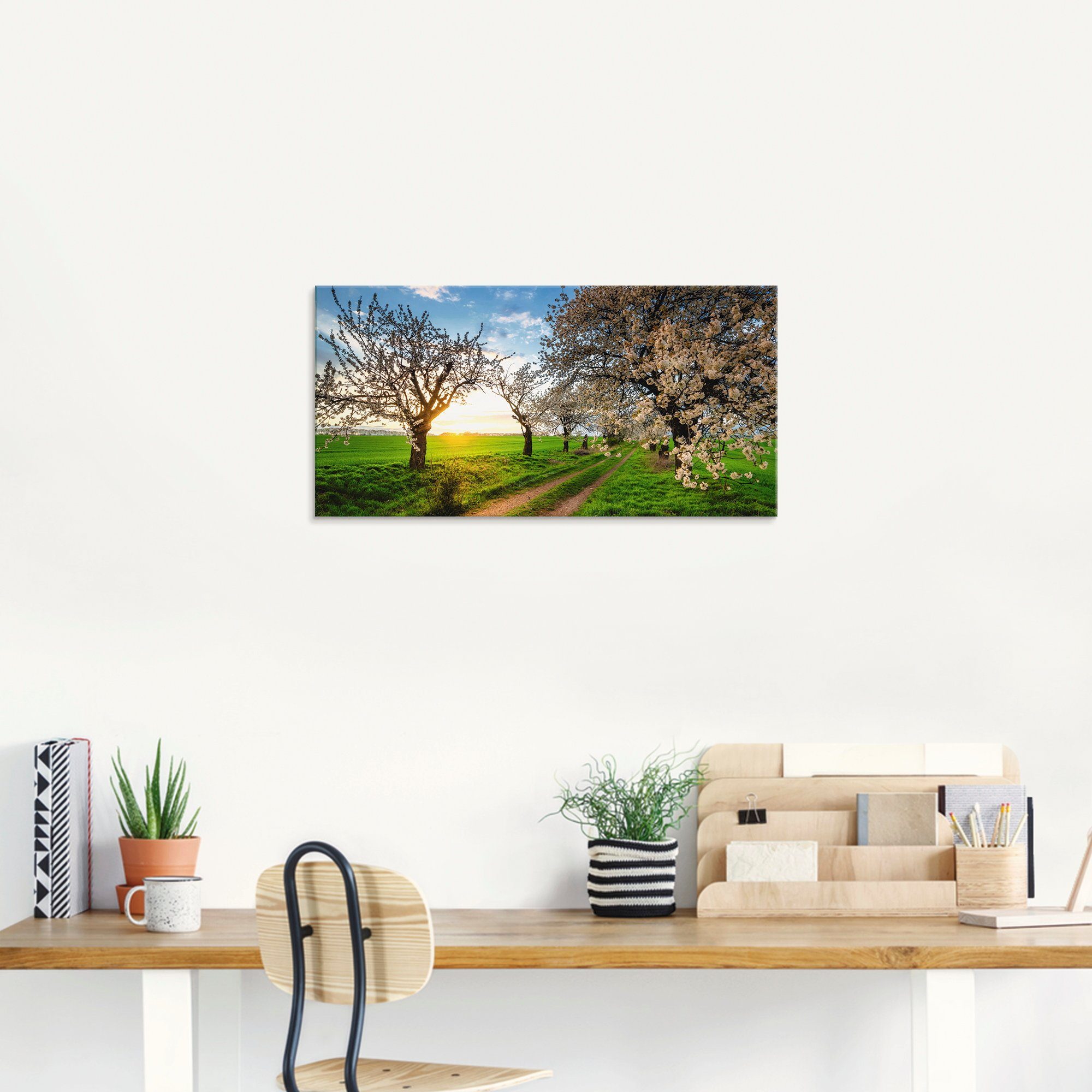 Artland Print op glas Kersensteegje in verschillende maten