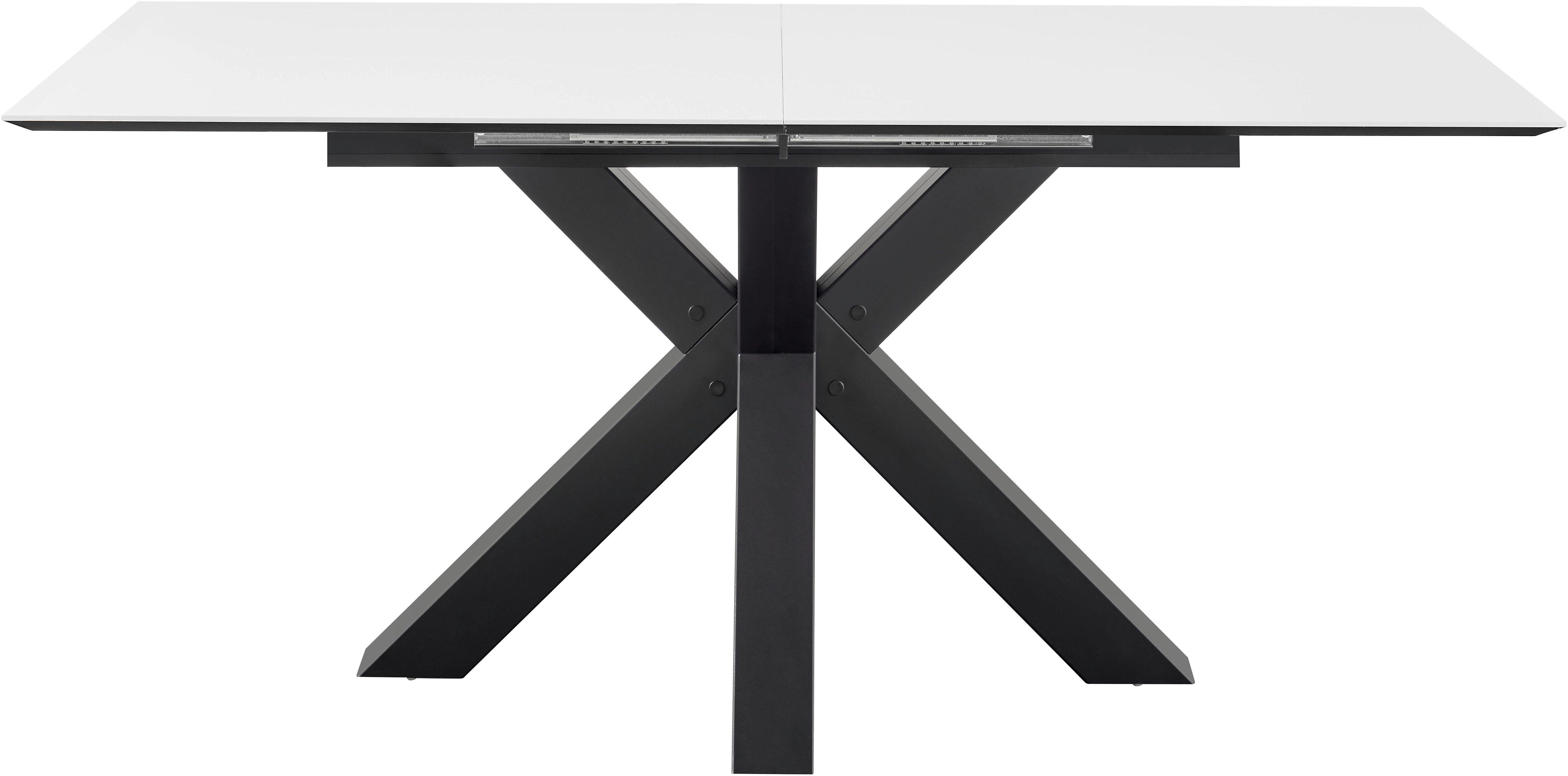 set one by Musterring Eettafel New Atlanta Rechthoekig blad met Zwitserse rand, uitschuifbaar, stervormig onderstel eettafels