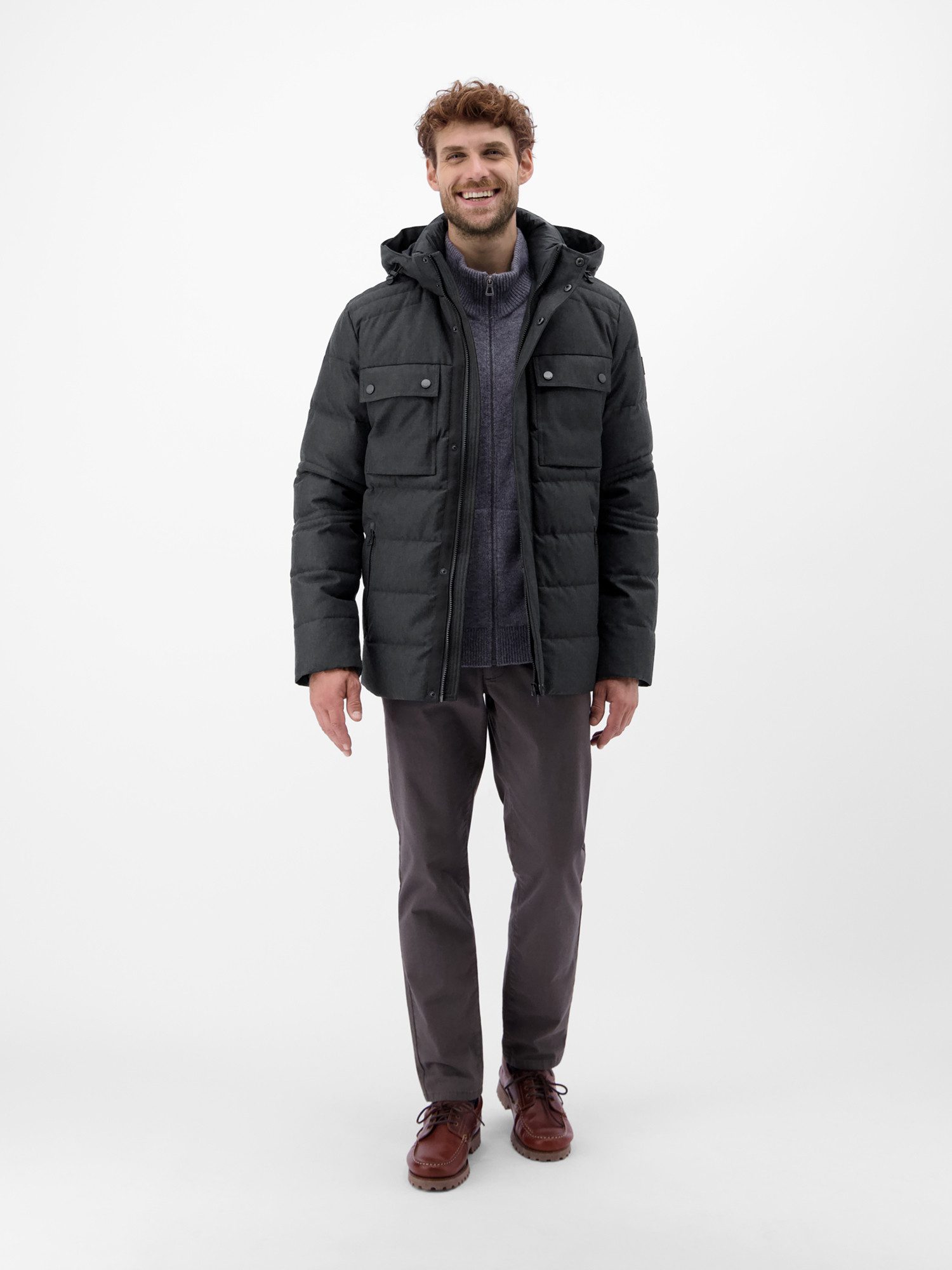 Lerros Gewatteerde jas LERROS Heren fieldjacket in wol-look