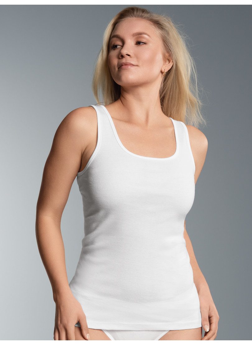 Trigema Hemd TRIGEMA biokatoenen onderhemd in dubbelpak (2 stuks) dames armloze tops maat XXXL wit