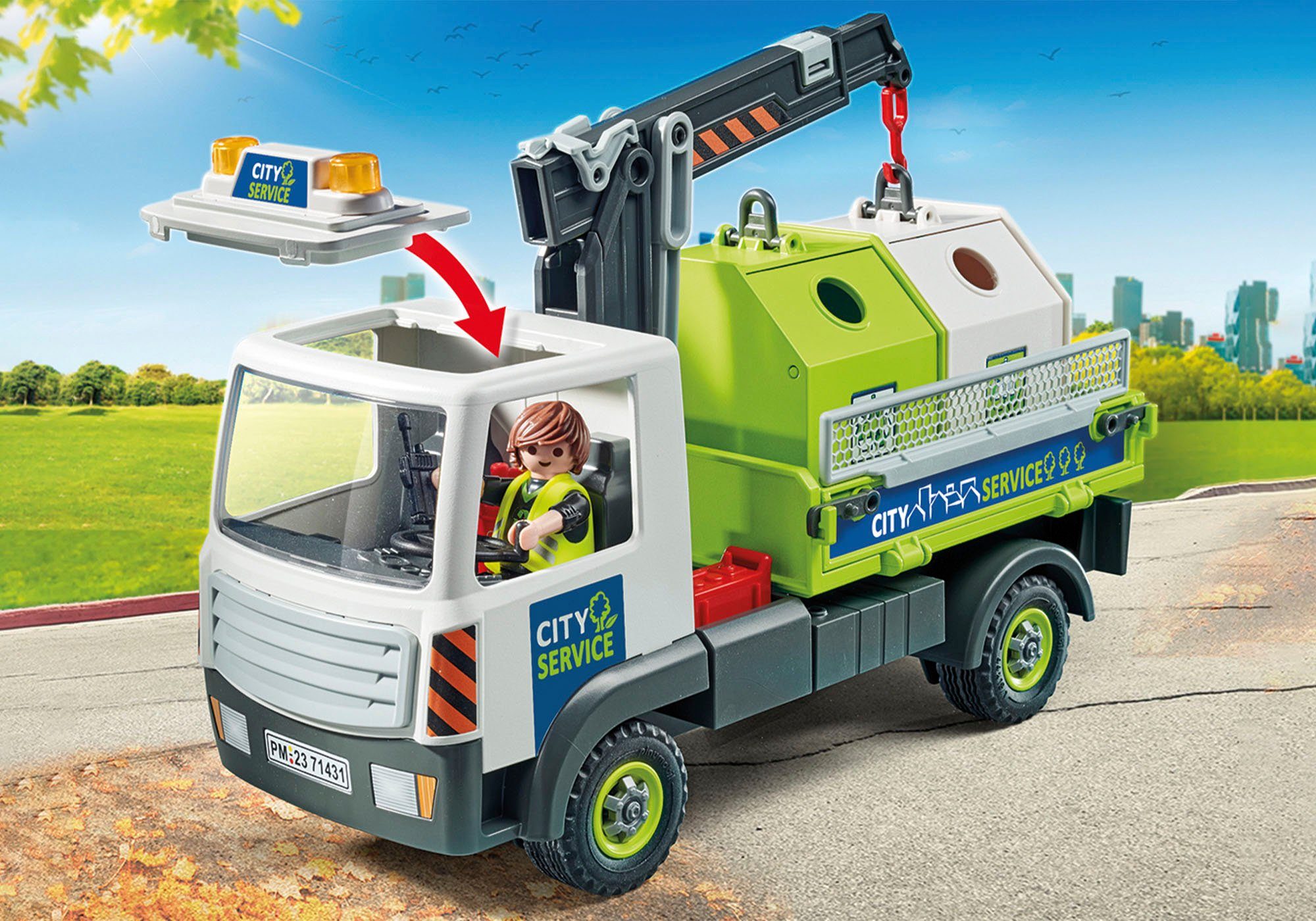Playmobil® Constructie-speelset Oud glas vrachtwagen met container (71431), My Action Heroes (62-delig)