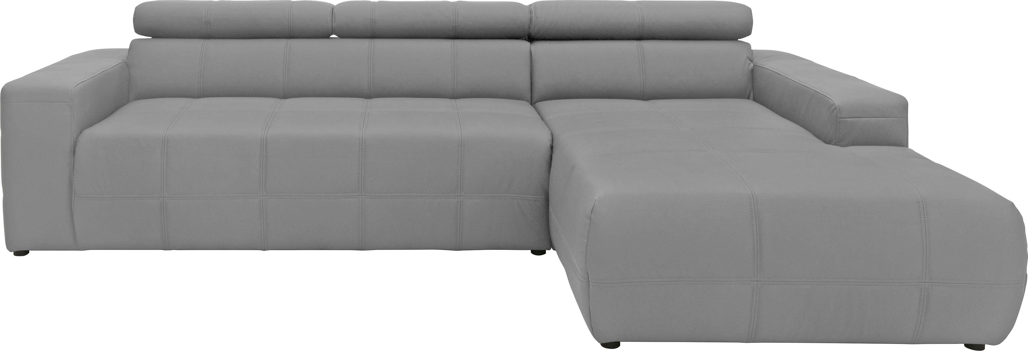 DOMO collection Hoekbank Brandon B/D/H: 289/177/80 cm, keuze met zitdiepteverstelling, L-vorm