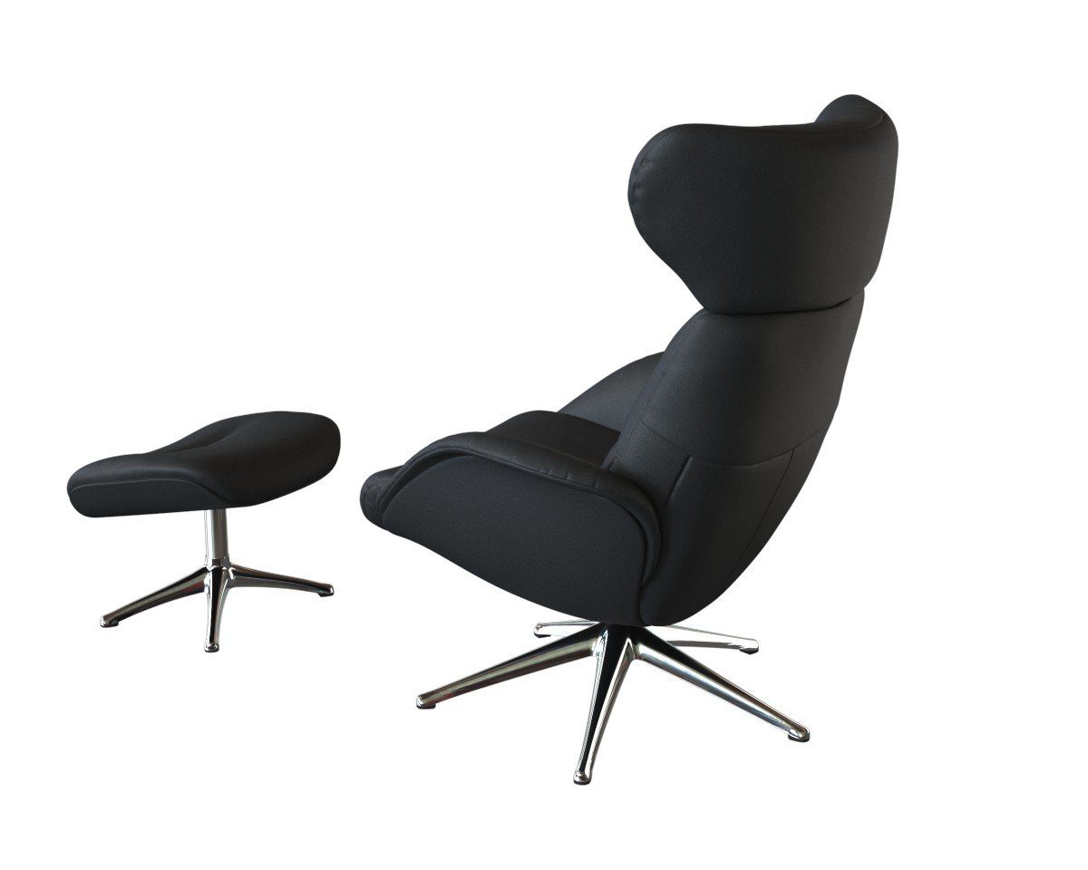 FLEXLUX Relaxfauteuil More, functionele stoel, gestoffeerde stoel, armleunstoel, TV-fauteuil Premium comfort, rug- en hoofdeindeverstelling, draaibaar, voet van aluminium