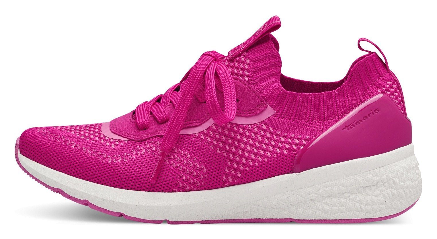 Tamaris Slip-on sneakers vrijetijdsschoen, lage schoen, veterschoen met opgezette sierveters