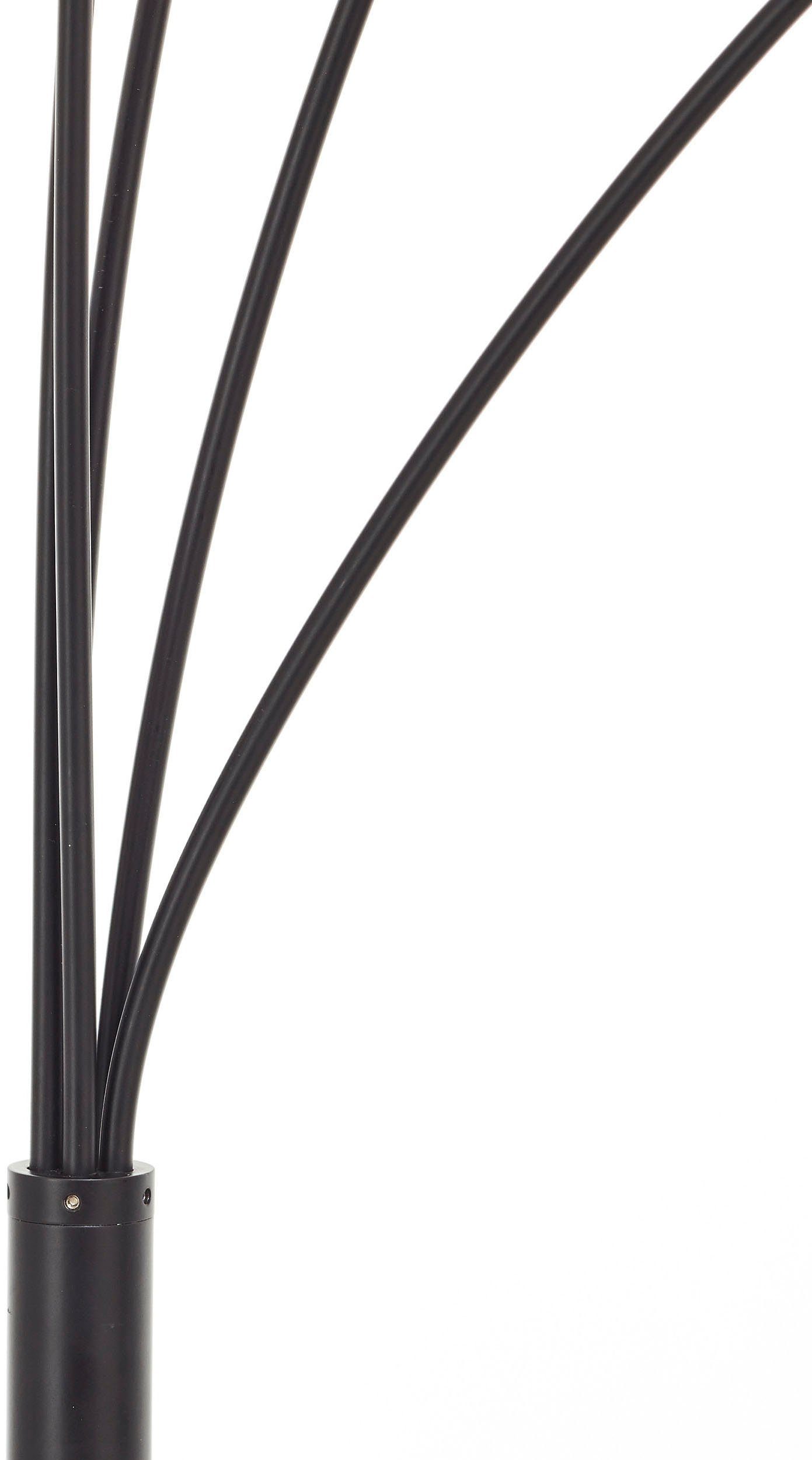 Brilliant Leuchten Staande lamp Glasini 200 x 30 x 73 cm, 5 x e14, metaal/rookglas, mat zwart (1 stuk)