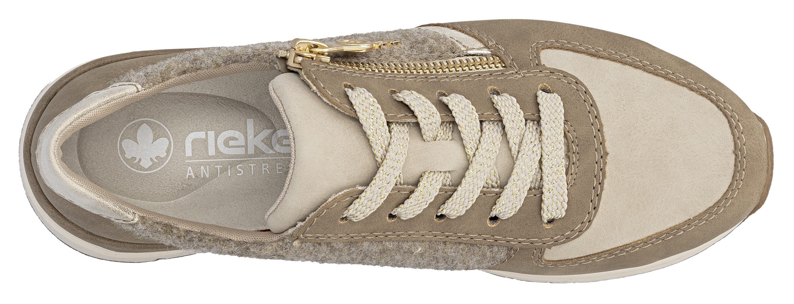 Rieker Sneakers , vrijetijdsschoen, veterschoen, halfschoen met modieuze accenten