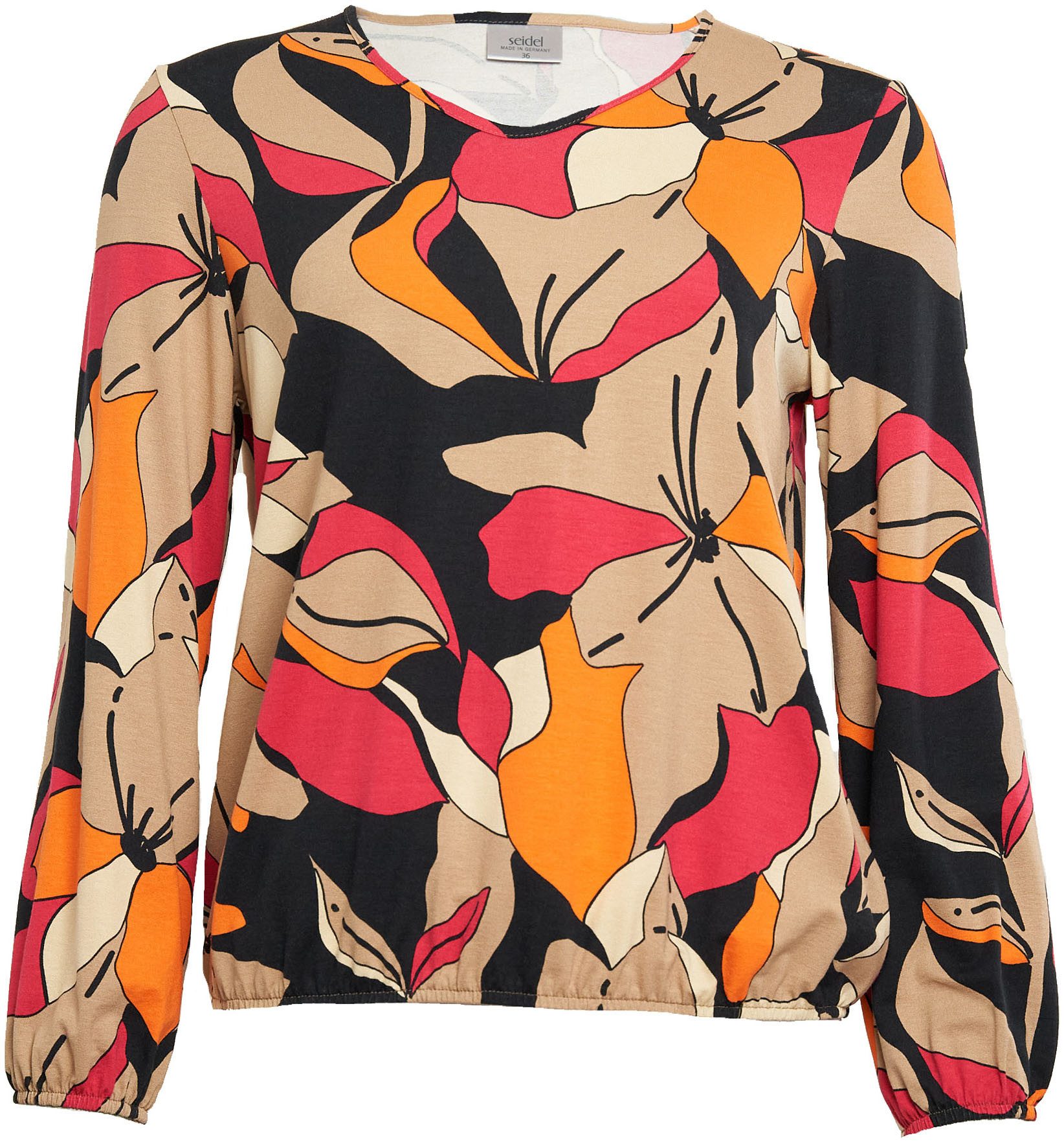 Seidel Moden Shirt met lange mouwen met all-over print, made in germany