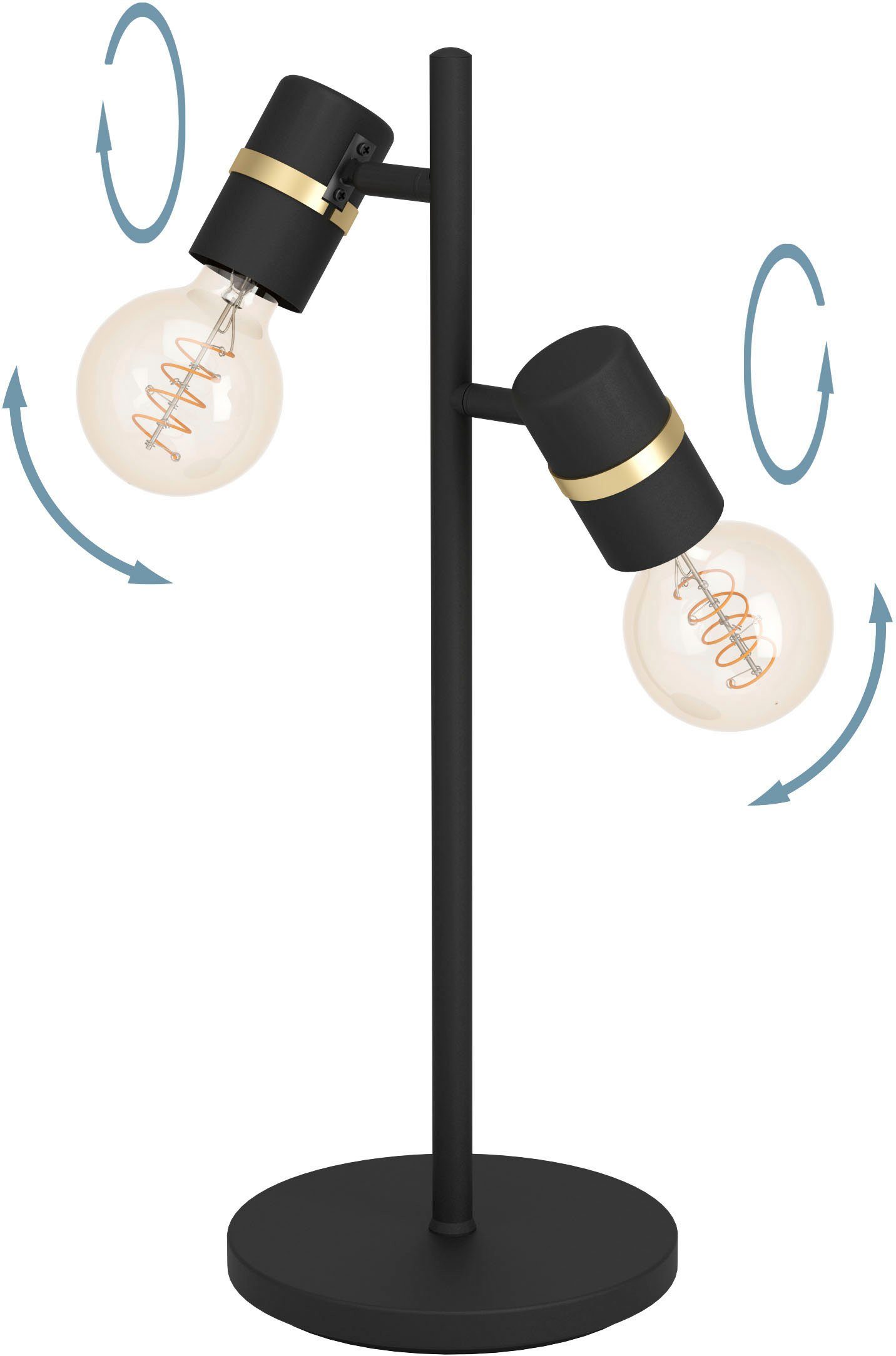 EGLO Tafellamp LURONE Tafellamp in zwart en messing van staal - excl. E27 - 10W (1 stuk)